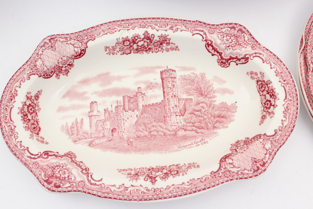 Vintage Johnson Brothers "Old British Castles" Pink Dinnerware
