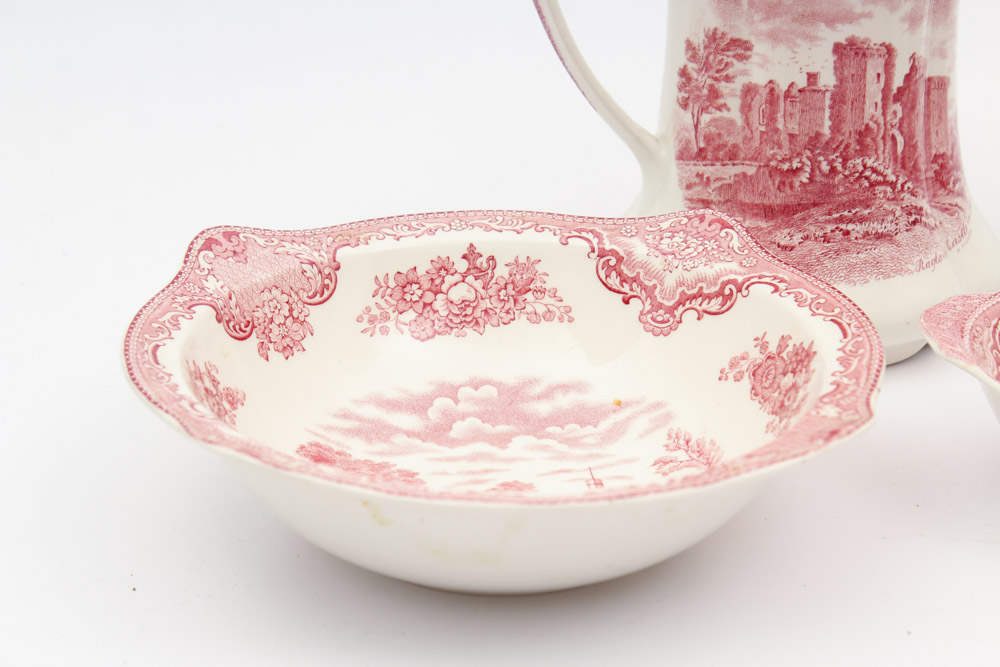 Vintage Johnson Brothers "Old British Castles" Pink Dinnerware