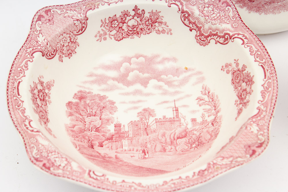 Vintage Johnson Brothers "Old British Castles" Pink Dinnerware