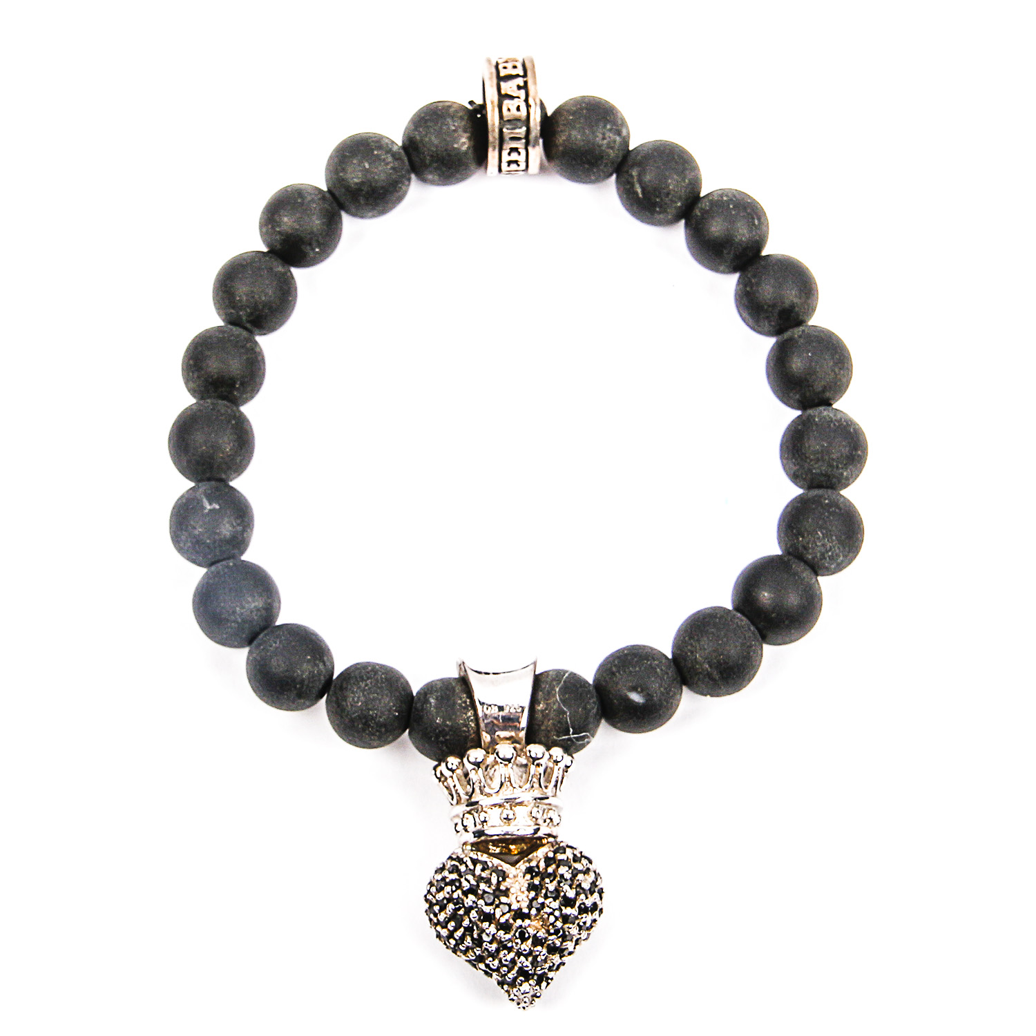 Queen Baby Sterling Silver and Onyx Stretch Bracelet