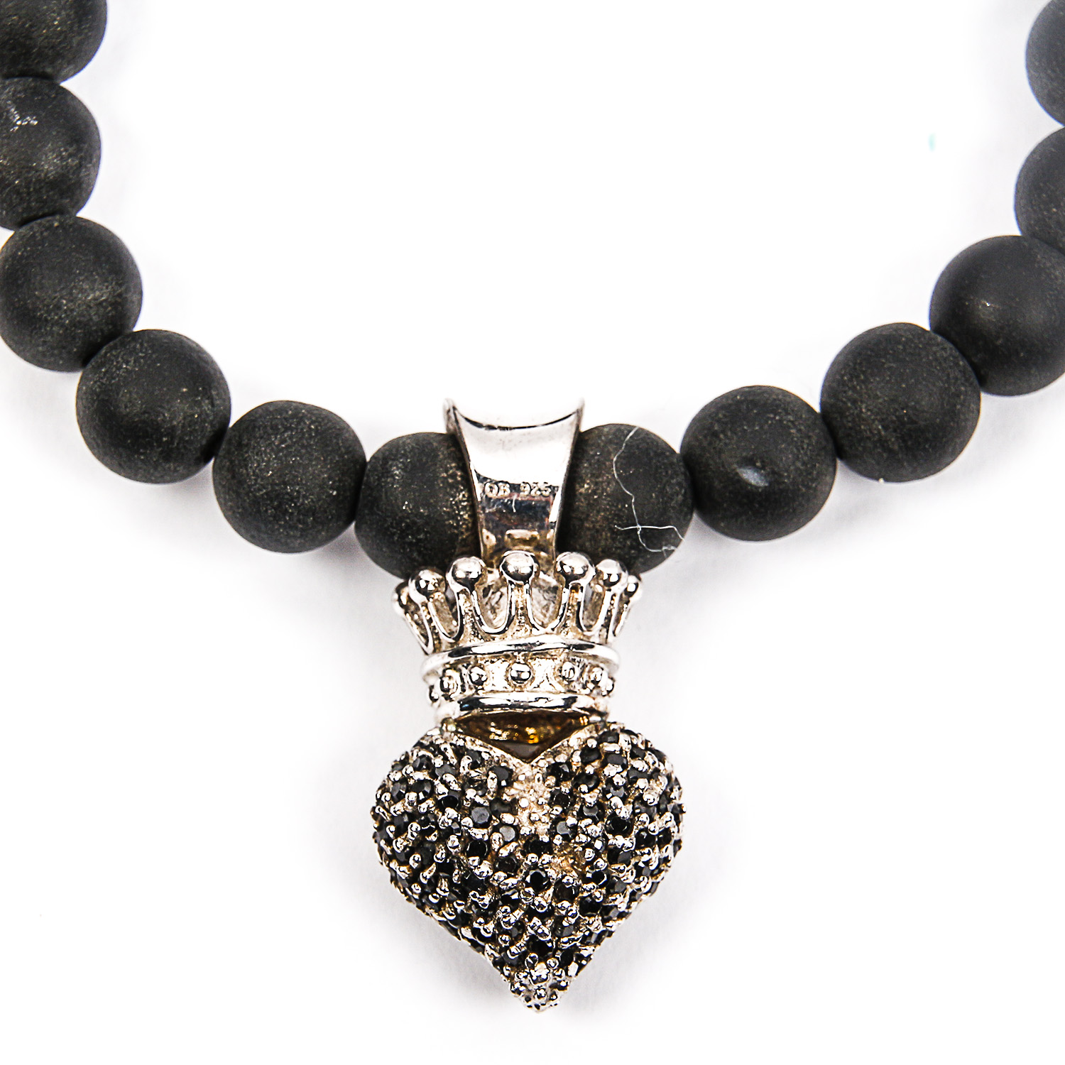 Queen Baby Sterling Silver and Onyx Stretch Bracelet