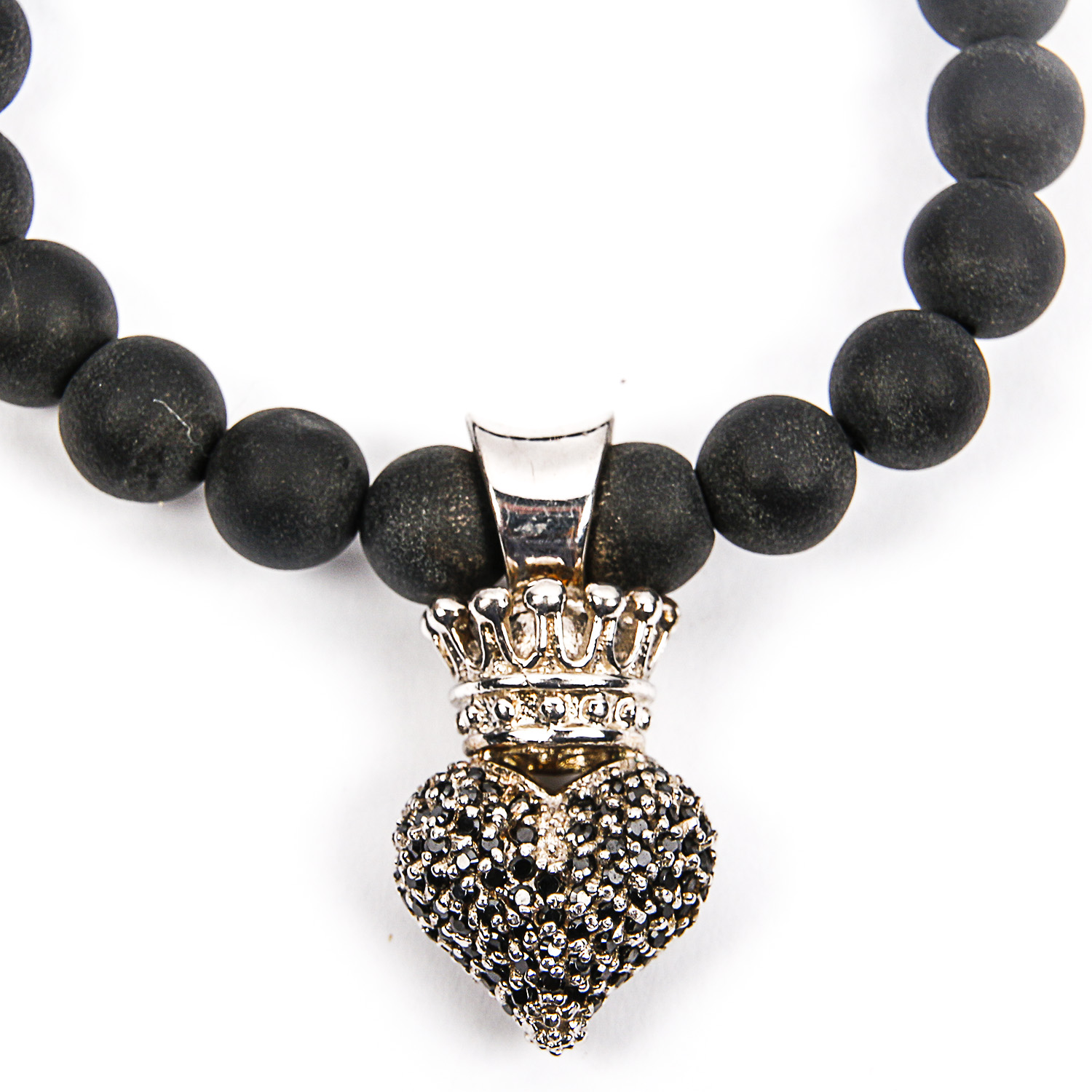 Queen Baby Sterling Silver and Onyx Stretch Bracelet