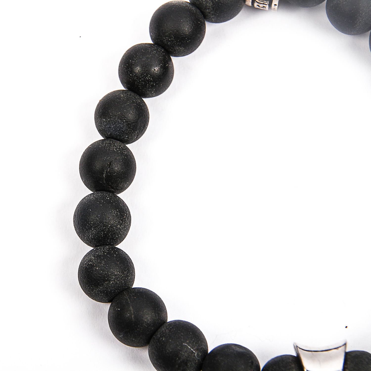Queen Baby Sterling Silver and Onyx Stretch Bracelet