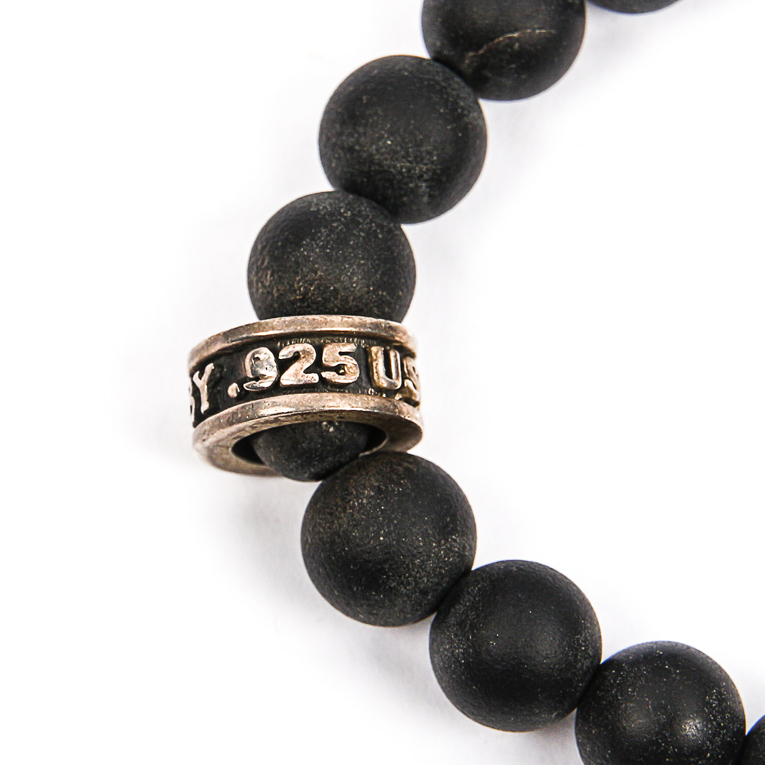 Queen Baby Sterling Silver and Onyx Stretch Bracelet
