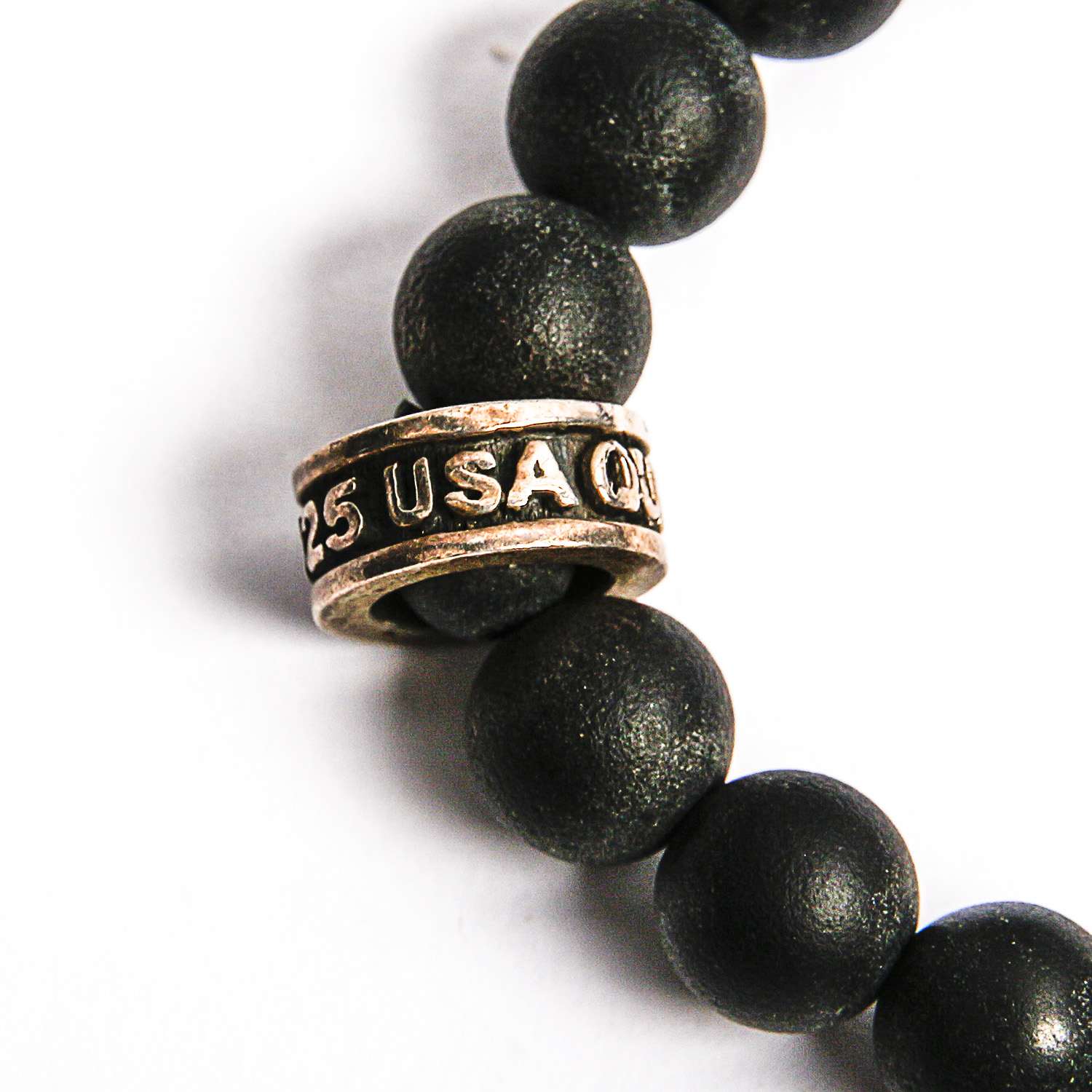 Queen Baby Sterling Silver and Onyx Stretch Bracelet