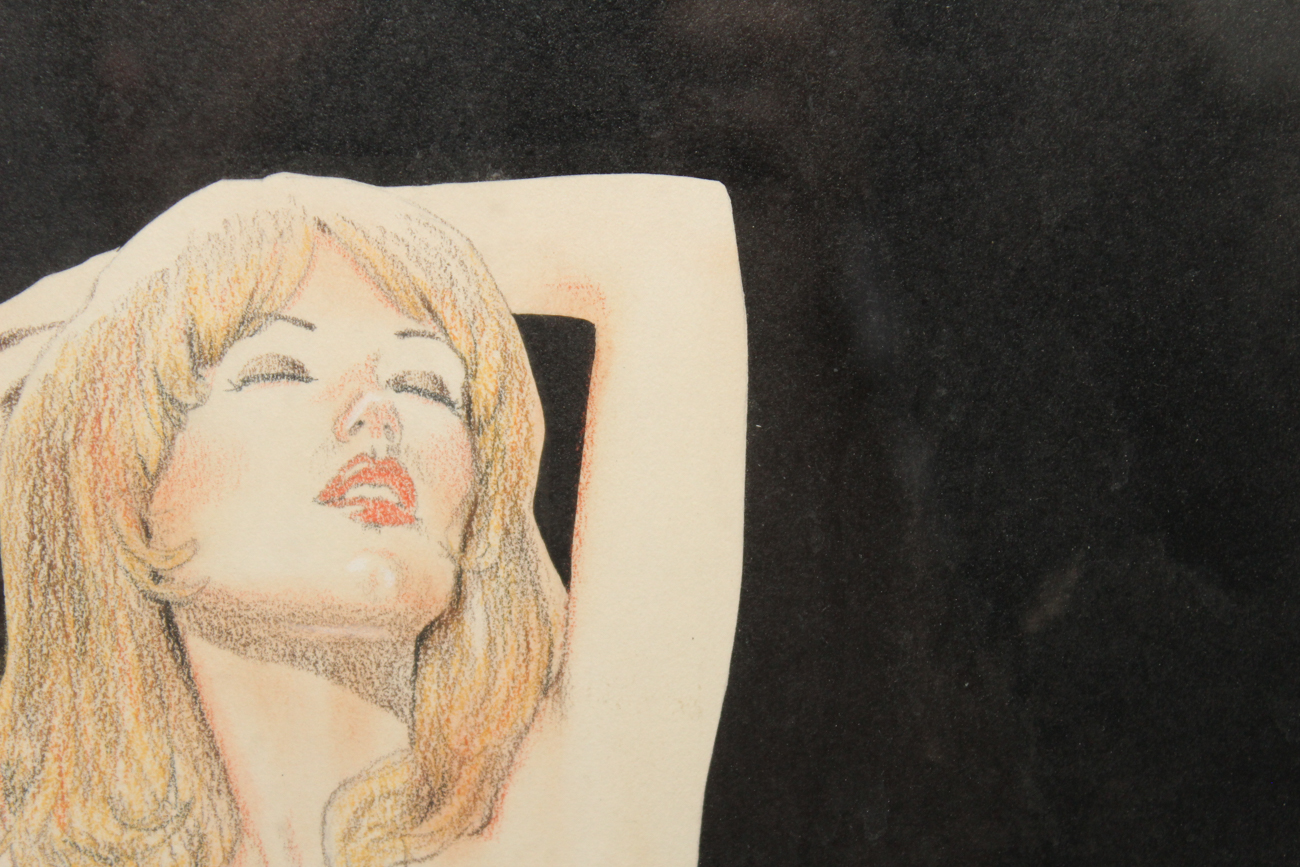 Jim Farr (Dauber) Original Drawing Of Nude Woman On Paper