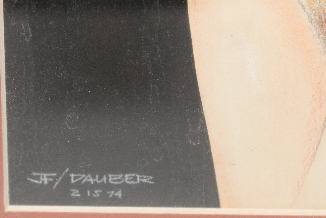 Jim Farr (Dauber) Original Drawing Of Nude Woman On Paper