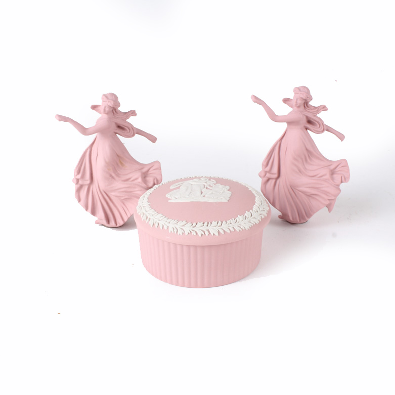 Wedgwood Trinket Box With Two Dancer Figurines