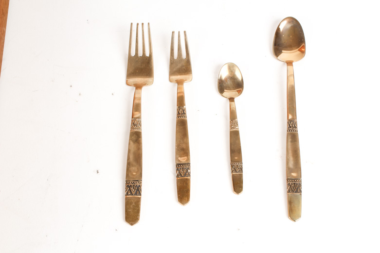 Mid-Century Flatware Set by Gold Field From Thailand