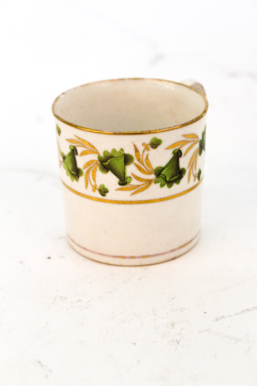 Wedgwood "Wild Strawberry" Tureen and Antique Porcelain Trio circa 1800-15