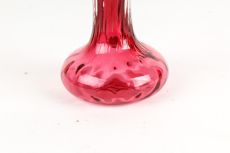 Hand Blown Pilgrim Cranberry Glass Vase