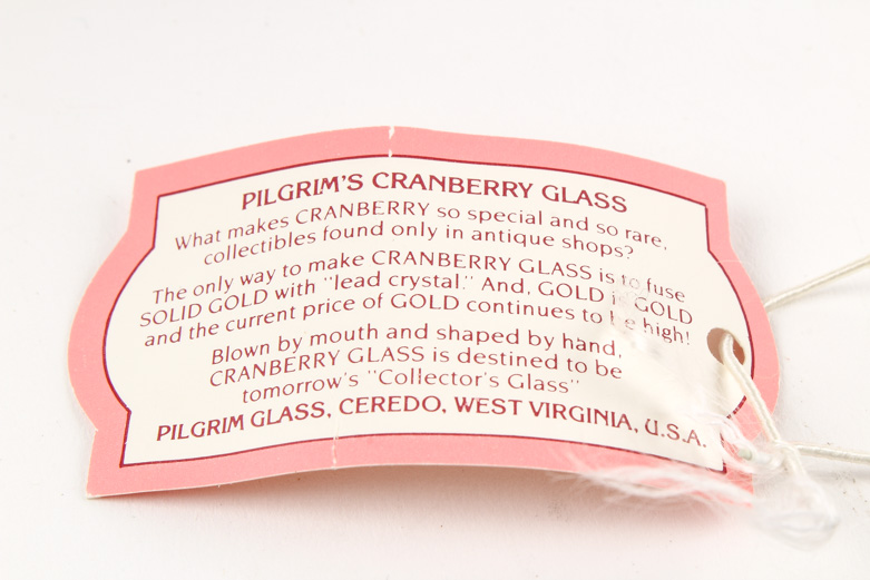 Hand Blown Pilgrim Cranberry Glass Vase