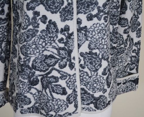 Sigrid Olsen Sweater Jacket With Faux Fur Collar