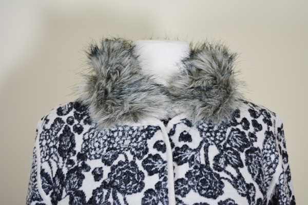 Sigrid Olsen Sweater Jacket With Faux Fur Collar