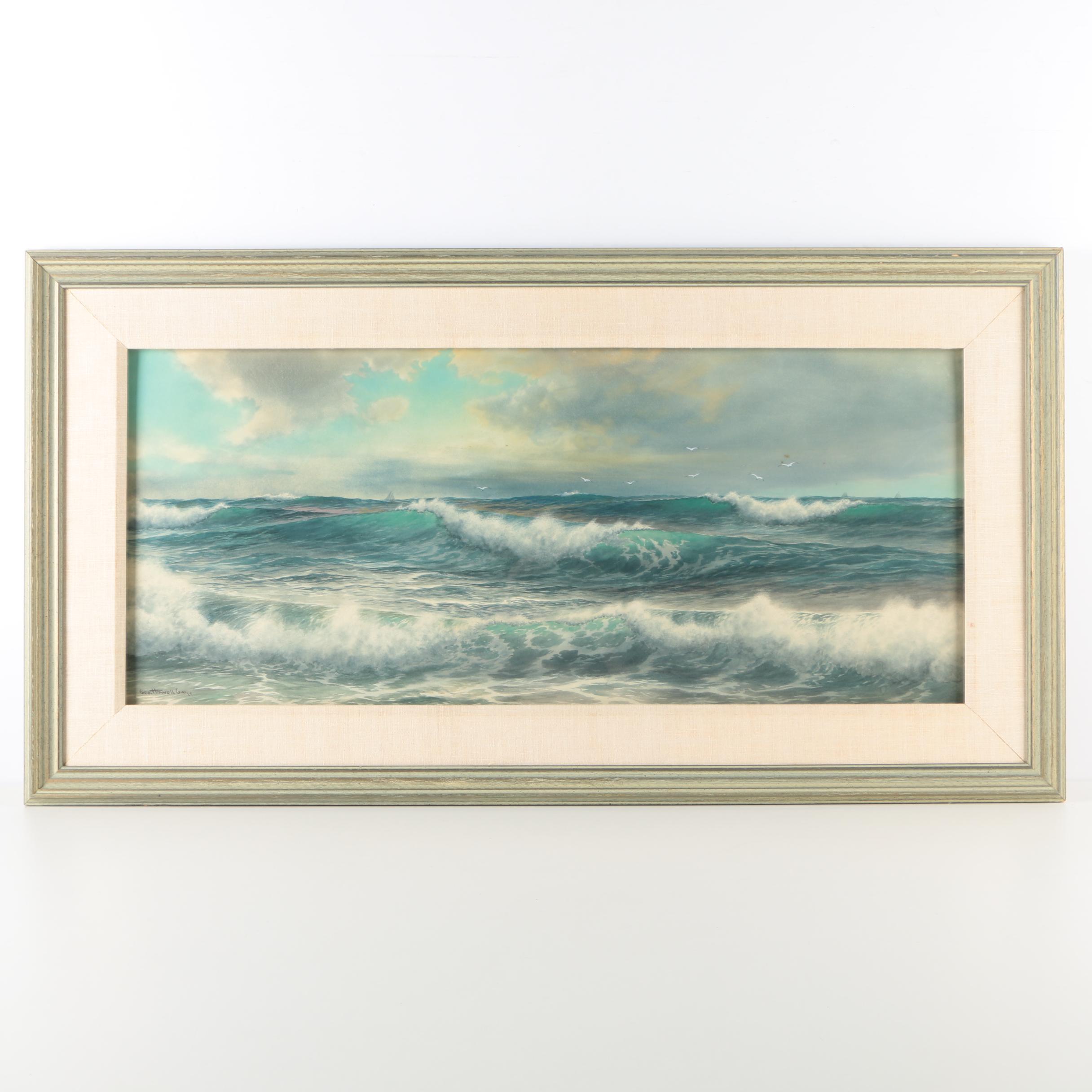 George Howell Gay Watercolor Seascape