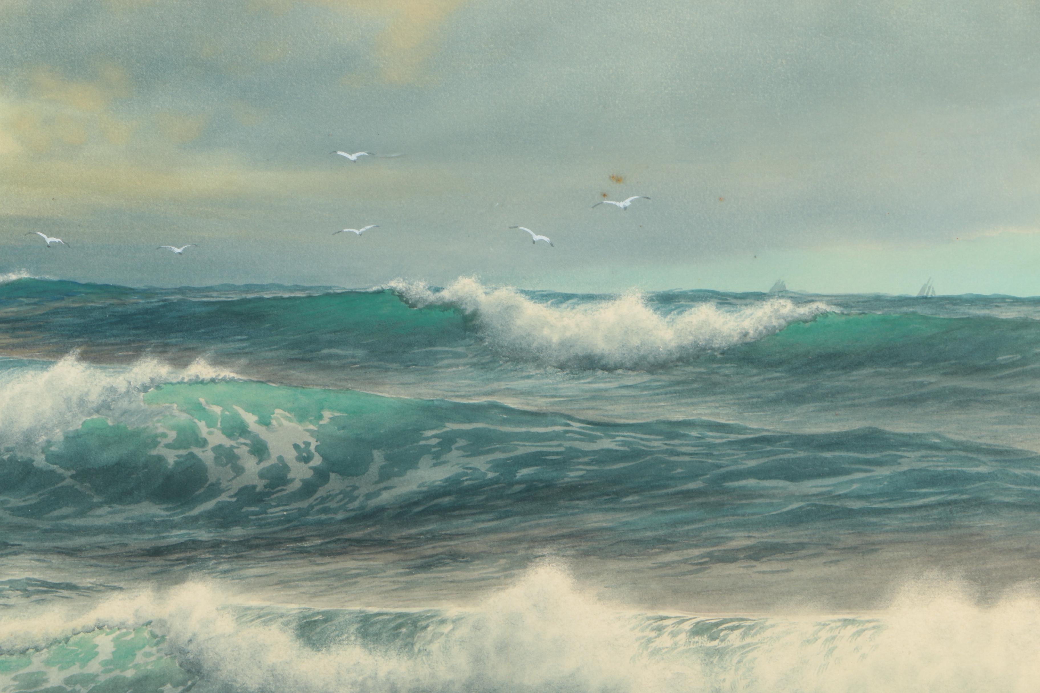 George Howell Gay Watercolor Seascape