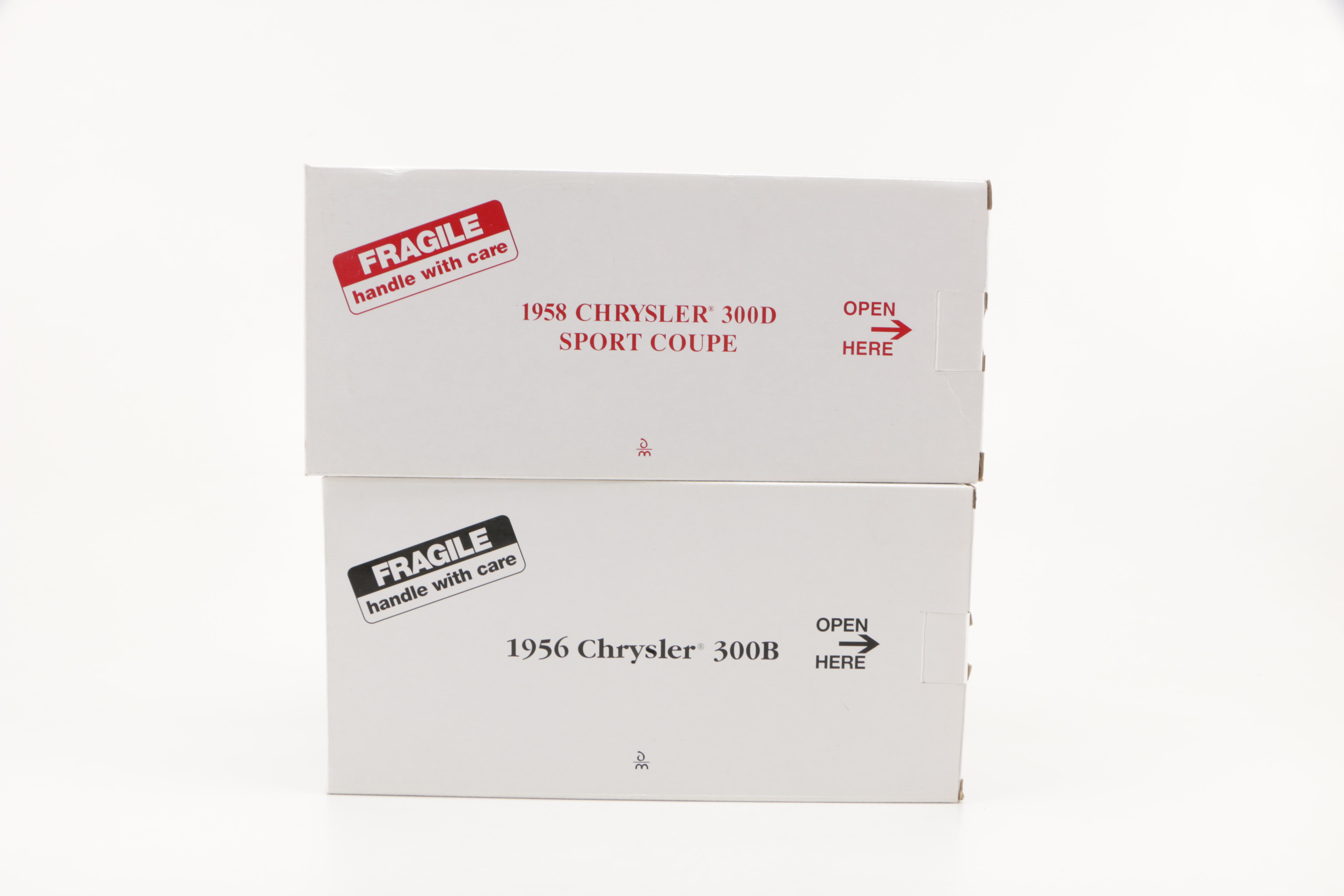 Danbury Mint 1958 Chrysler 300D and 1956 Chrysler 300B Die-Cast Replica Cars