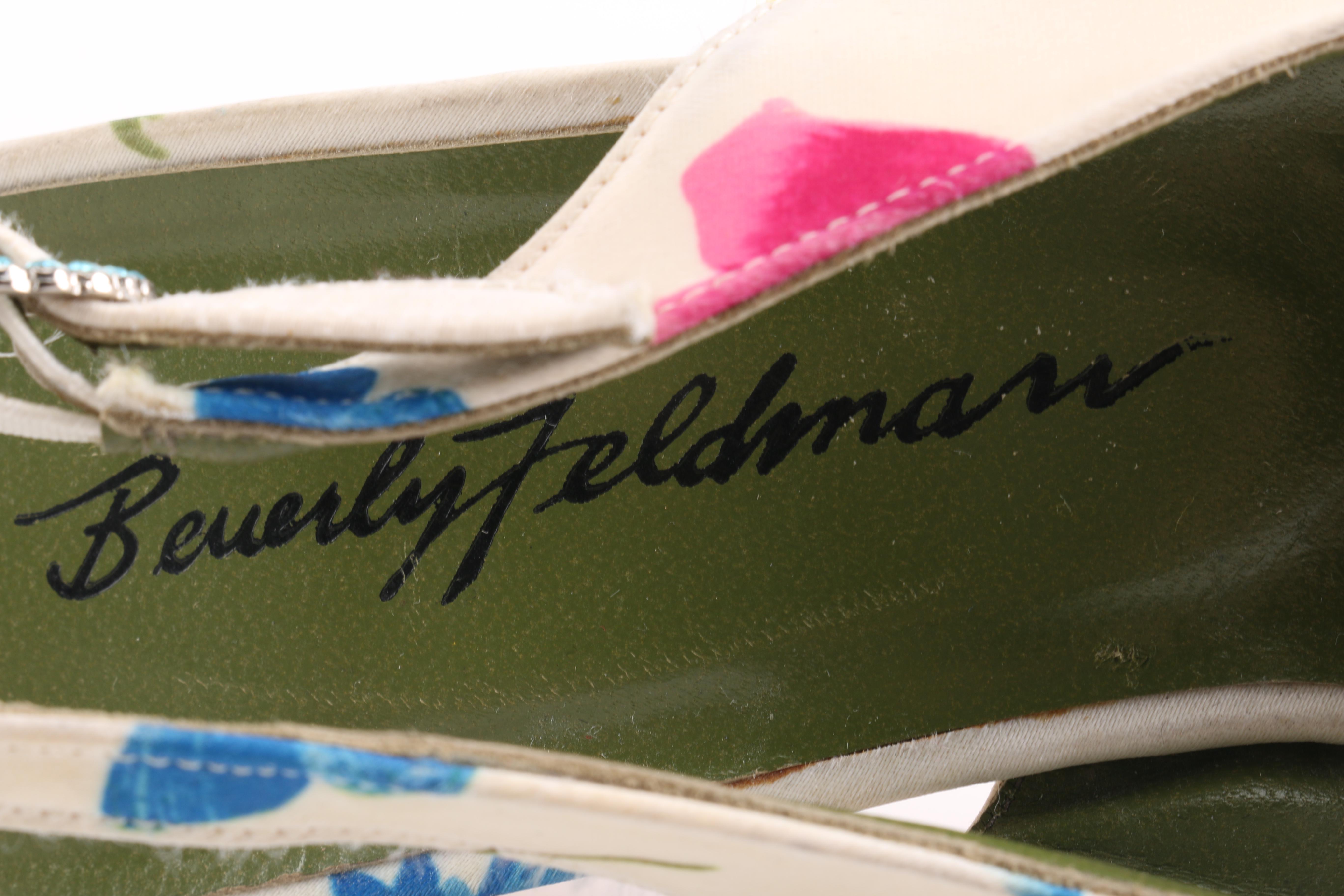 Beverly Feldman Floral Slingback Heels