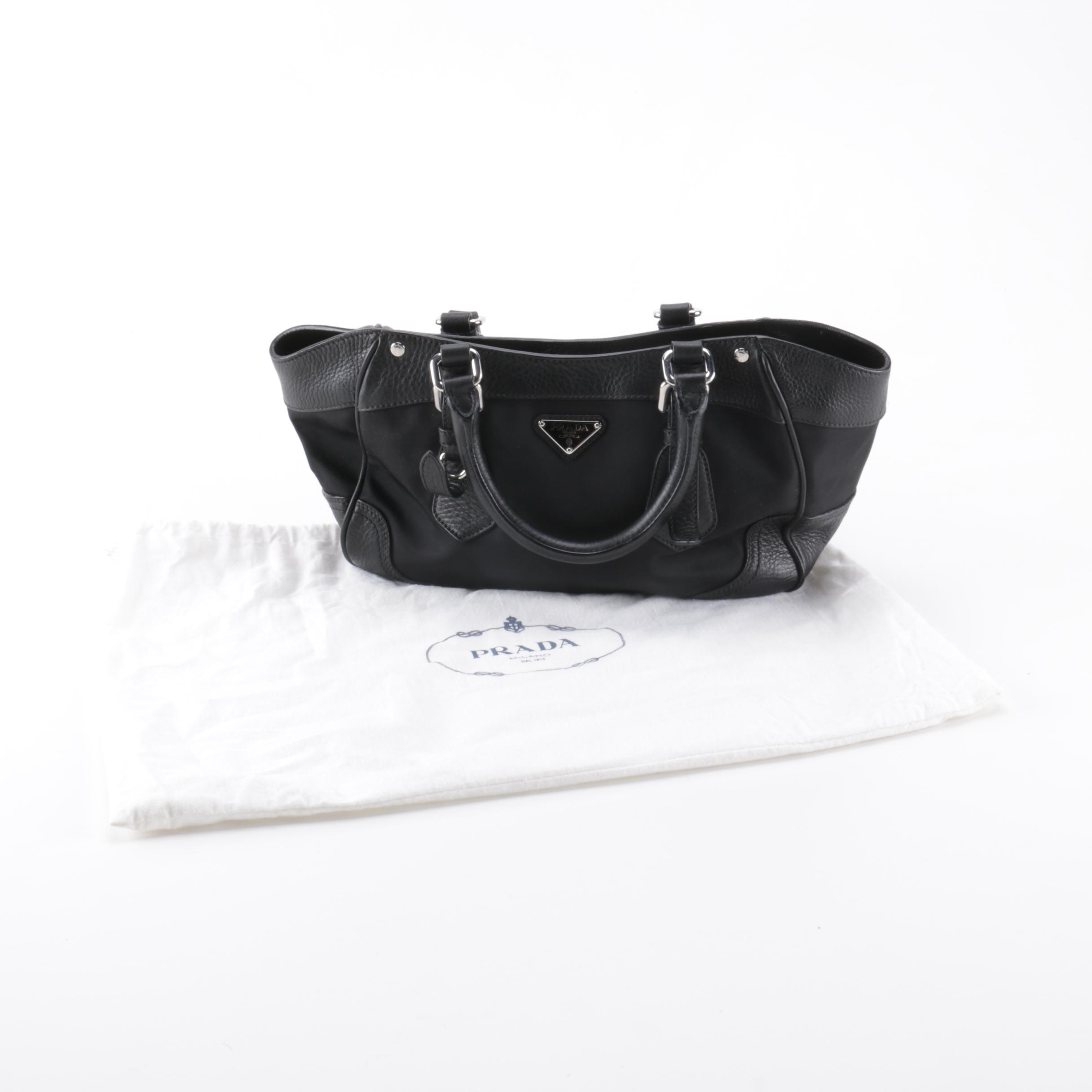 Prada Black Nylon and Leather Bag
