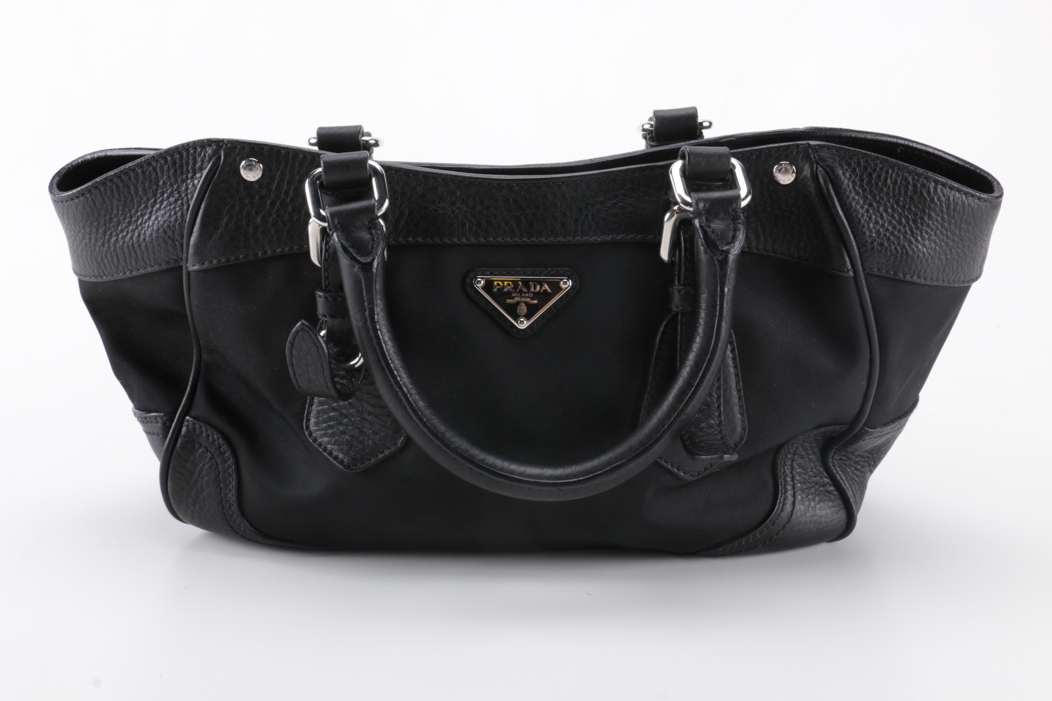 Prada Black Nylon and Leather Bag