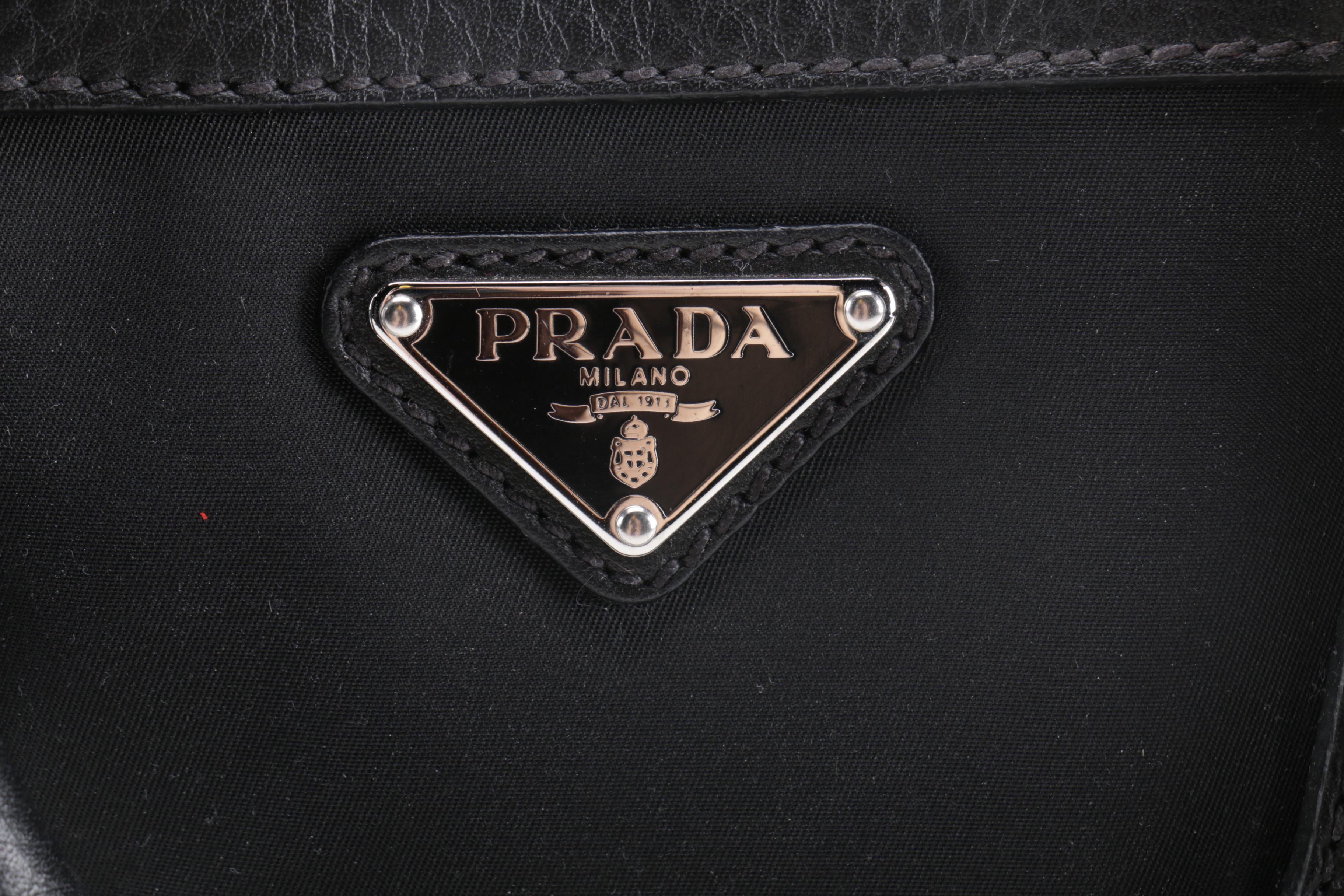 Prada Black Nylon and Leather Bag