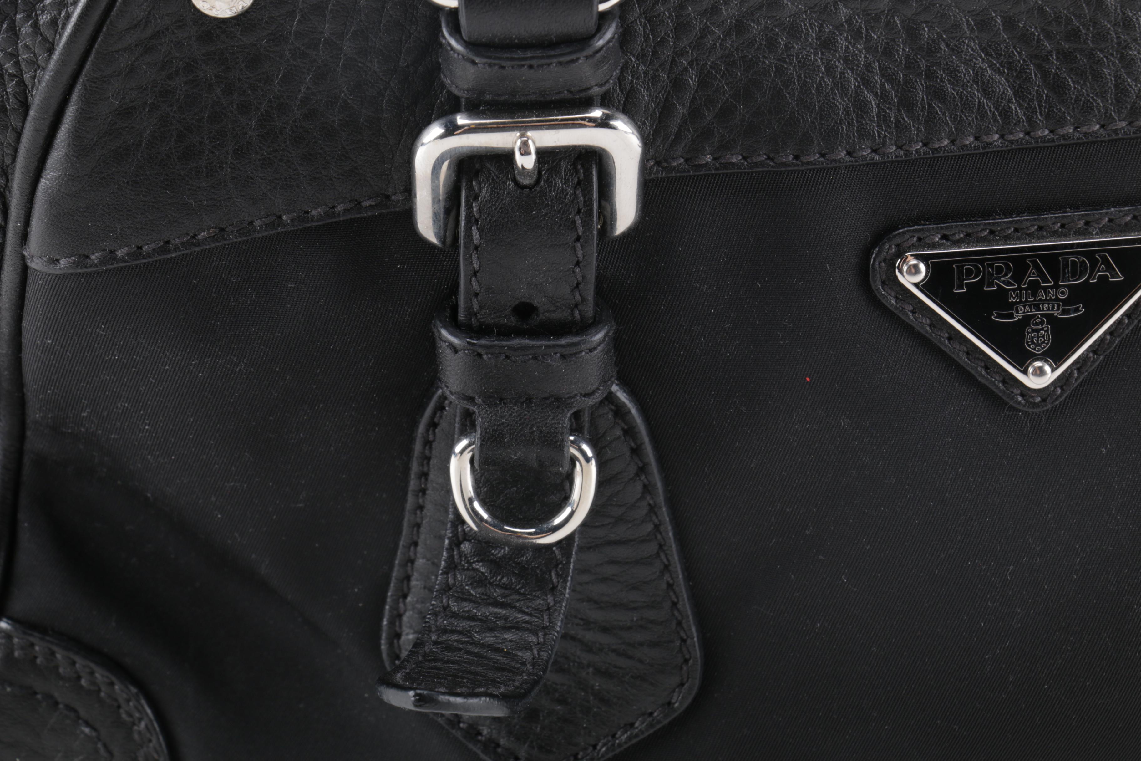 Prada Black Nylon and Leather Bag