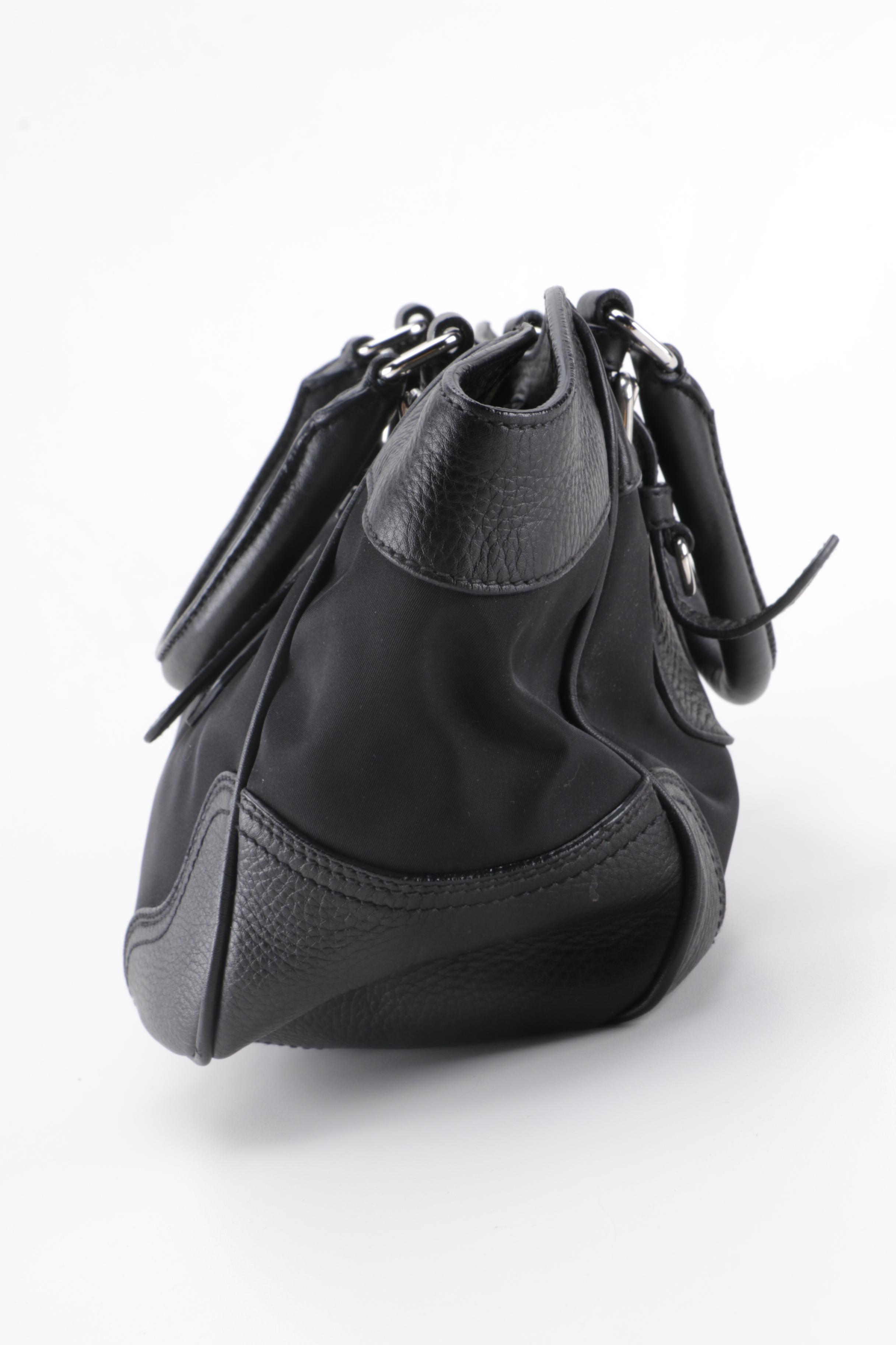 Prada Black Nylon and Leather Bag
