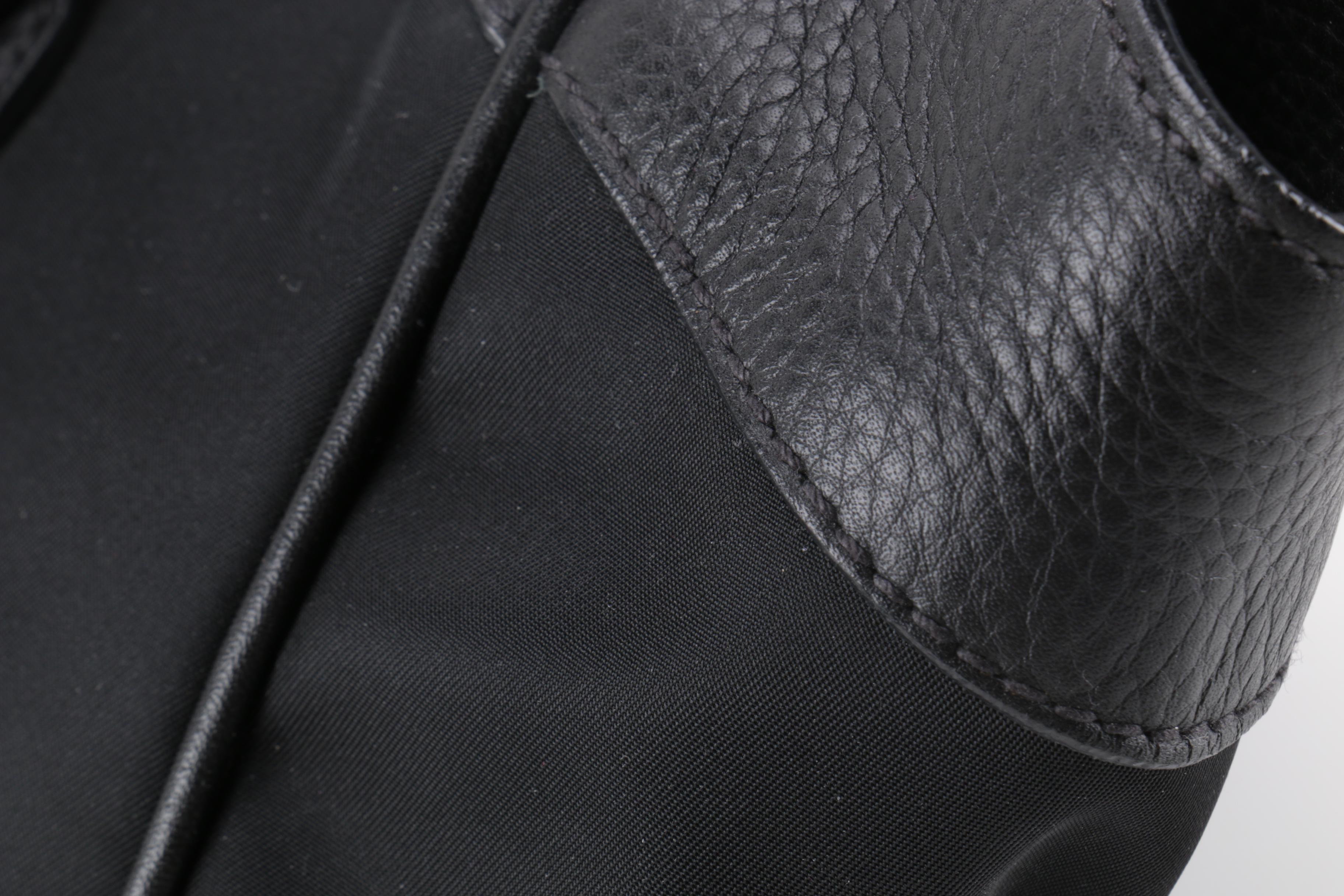 Prada Black Nylon and Leather Bag