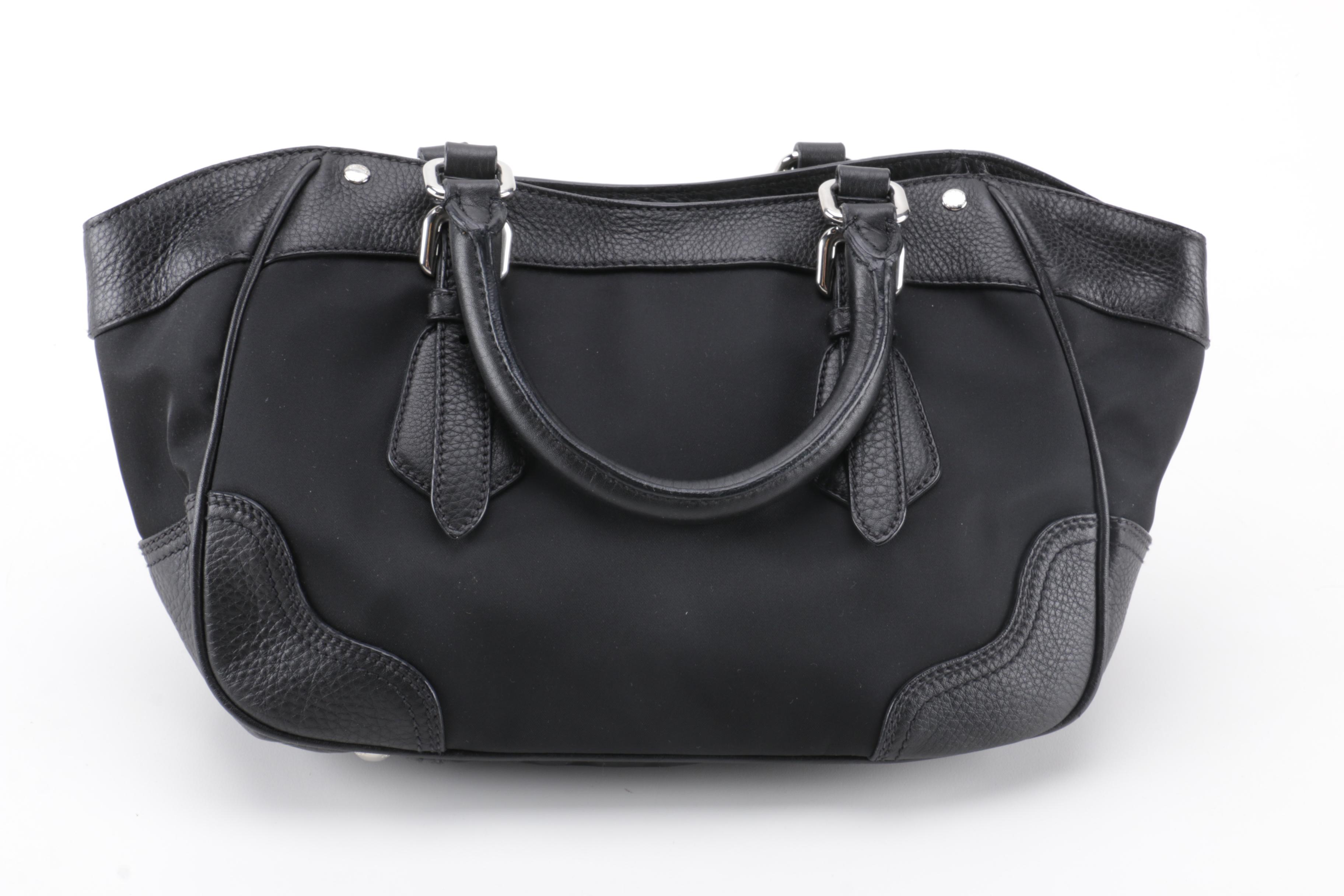Prada Black Nylon and Leather Bag