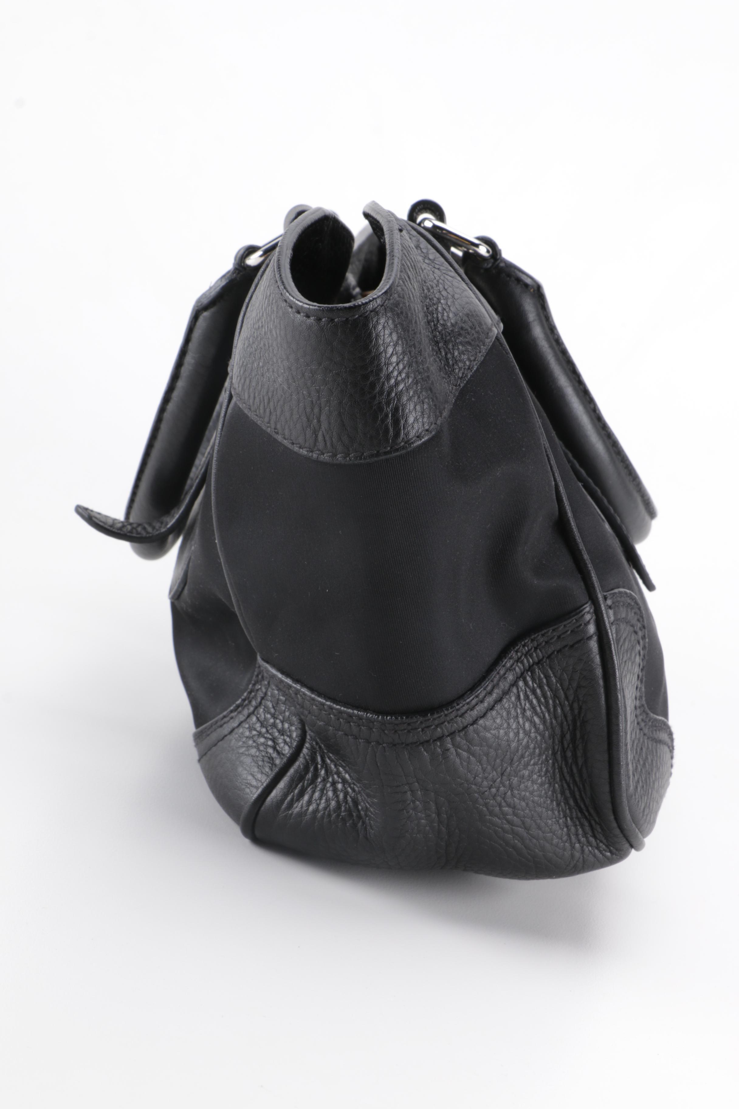 Prada Black Nylon and Leather Bag