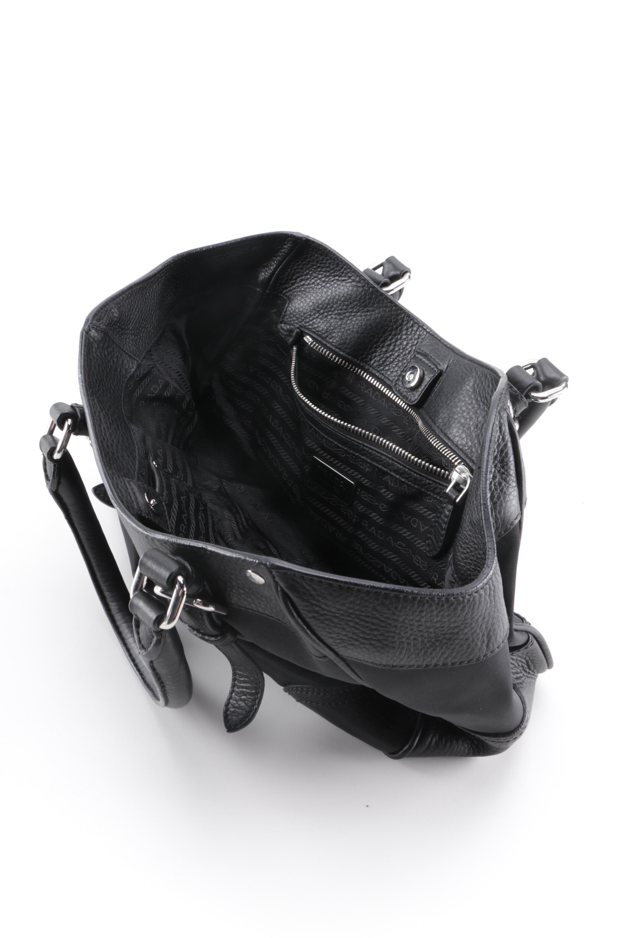 Prada Black Nylon and Leather Bag