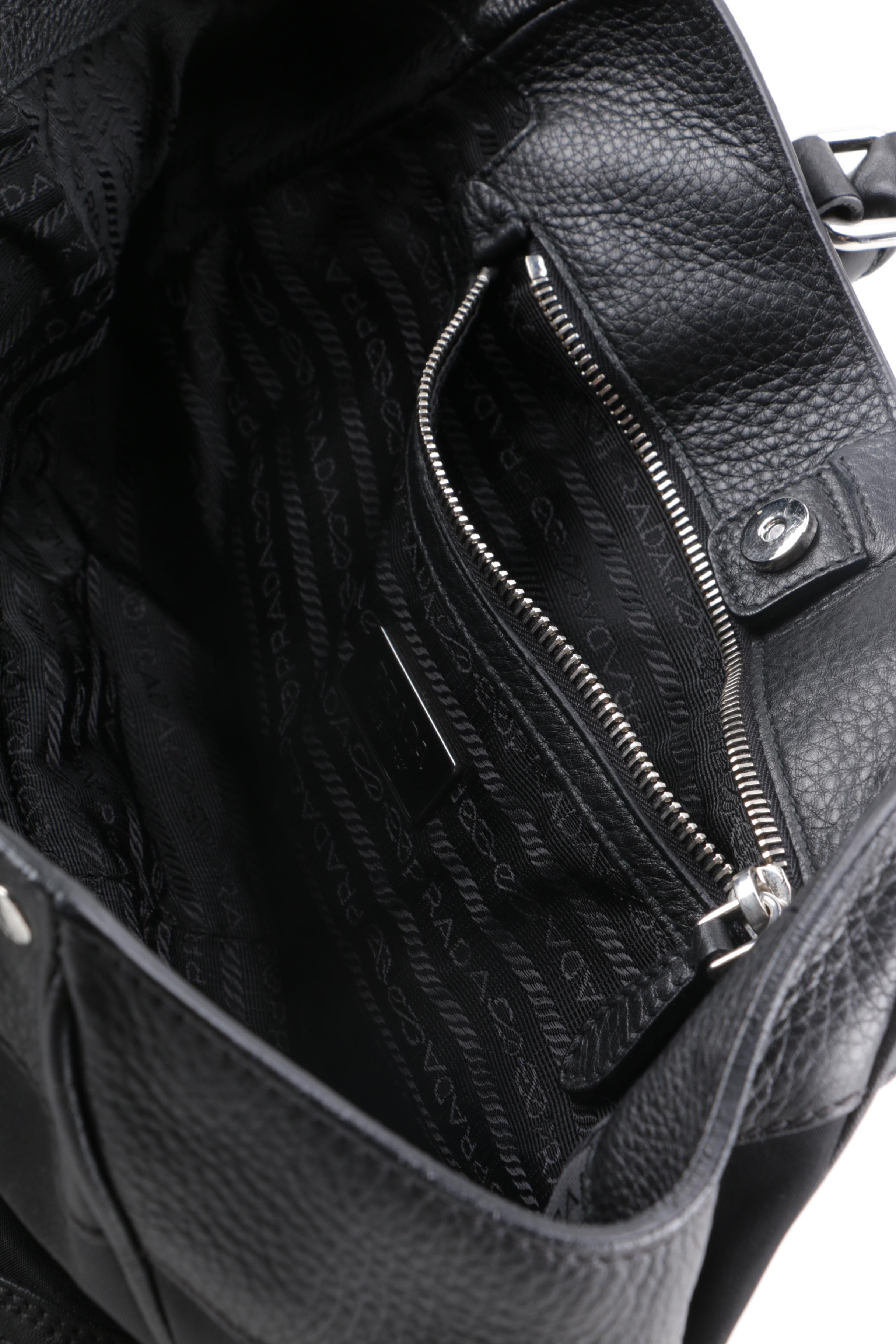 Prada Black Nylon and Leather Bag
