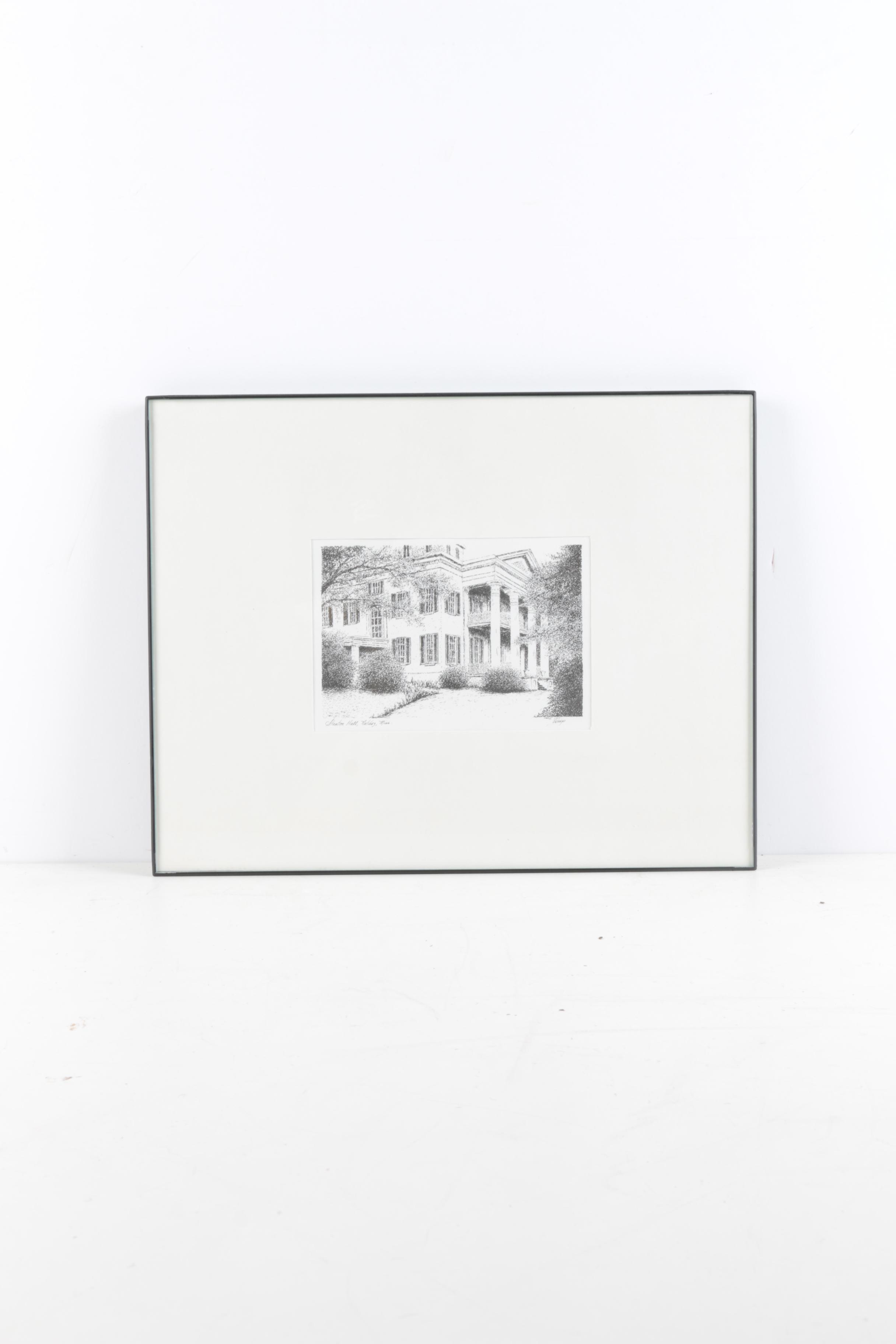 Lithographs of Architecture in Natchez, Mississippi