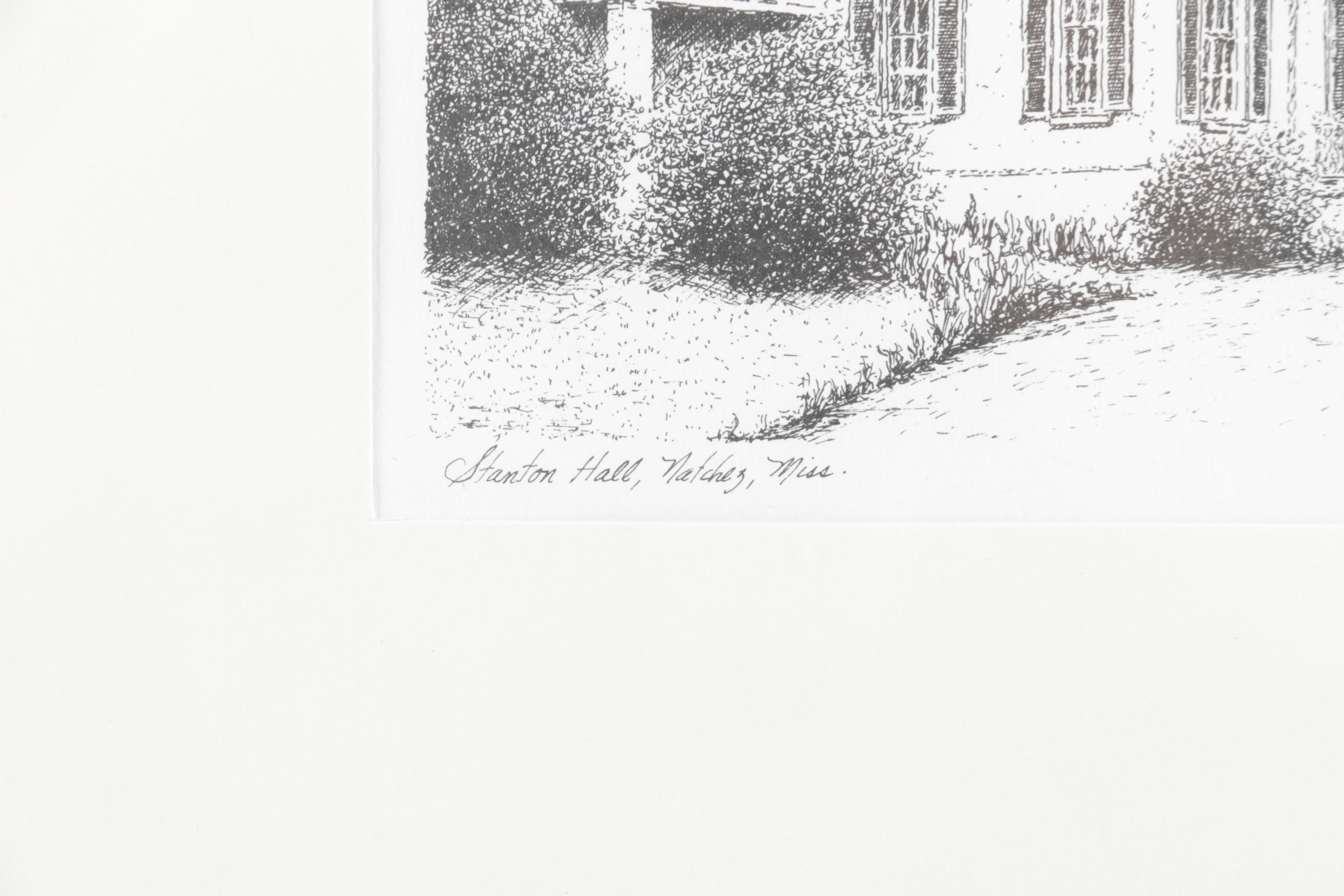 Lithographs of Architecture in Natchez, Mississippi