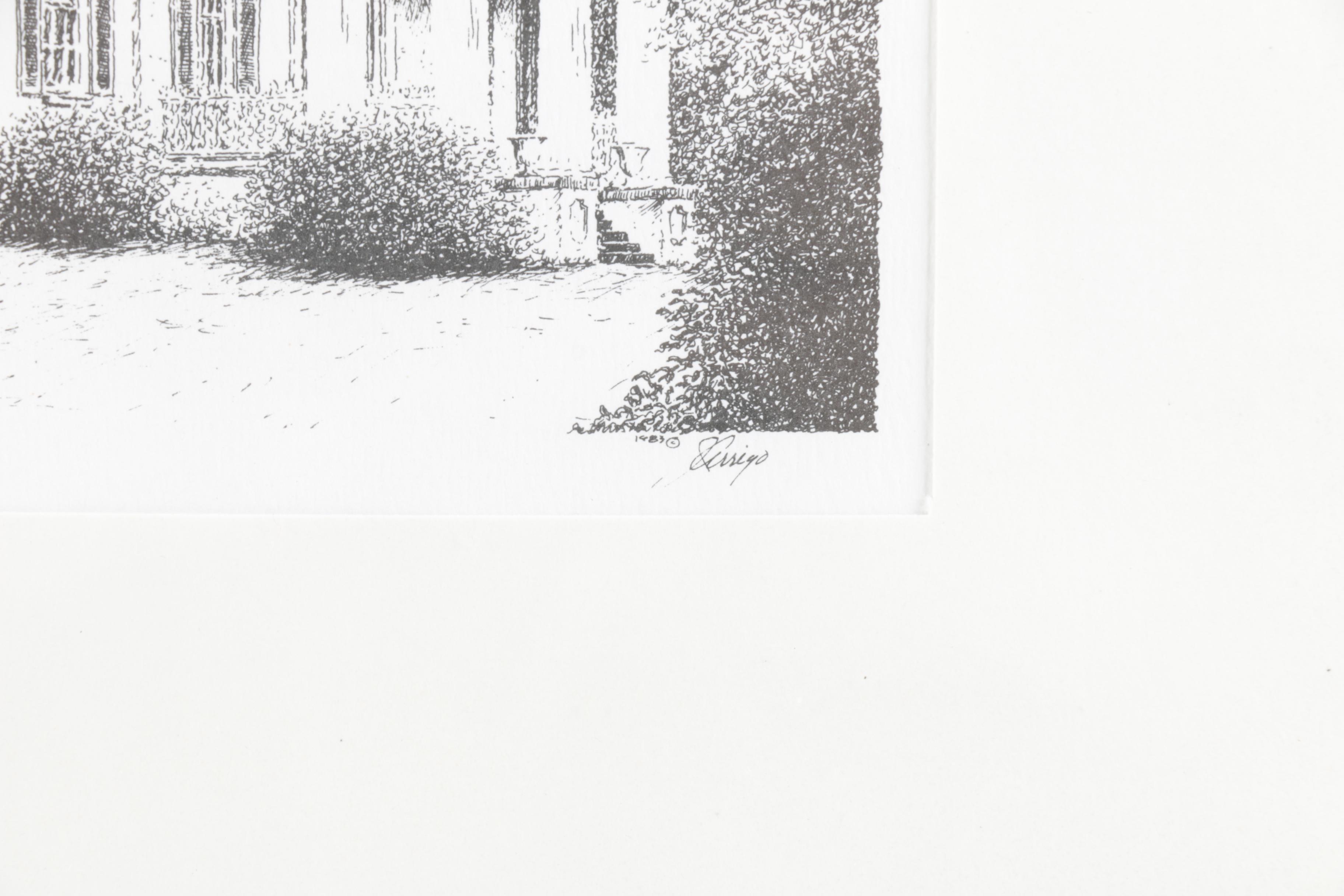 Lithographs of Architecture in Natchez, Mississippi