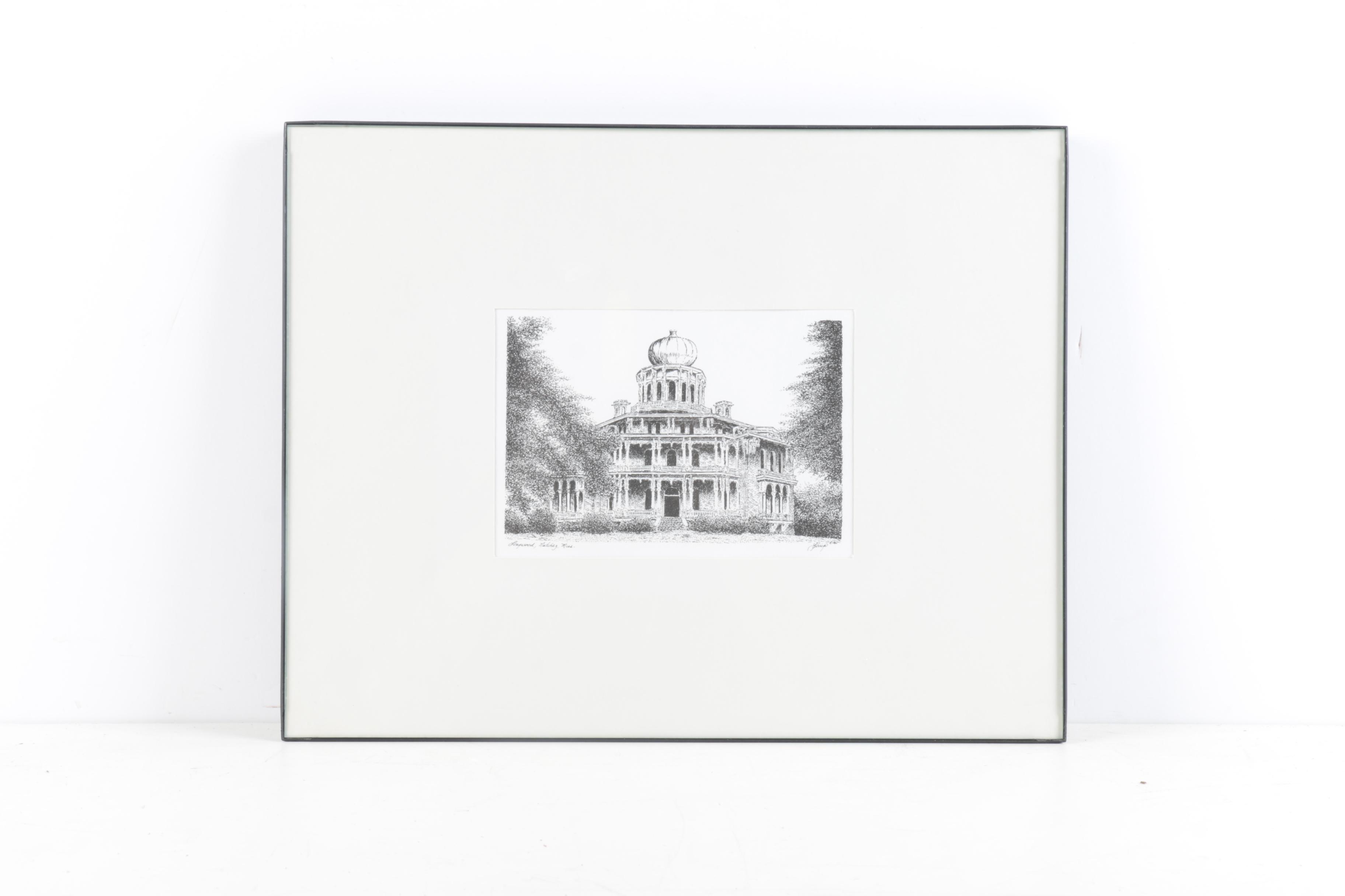 Lithographs of Architecture in Natchez, Mississippi