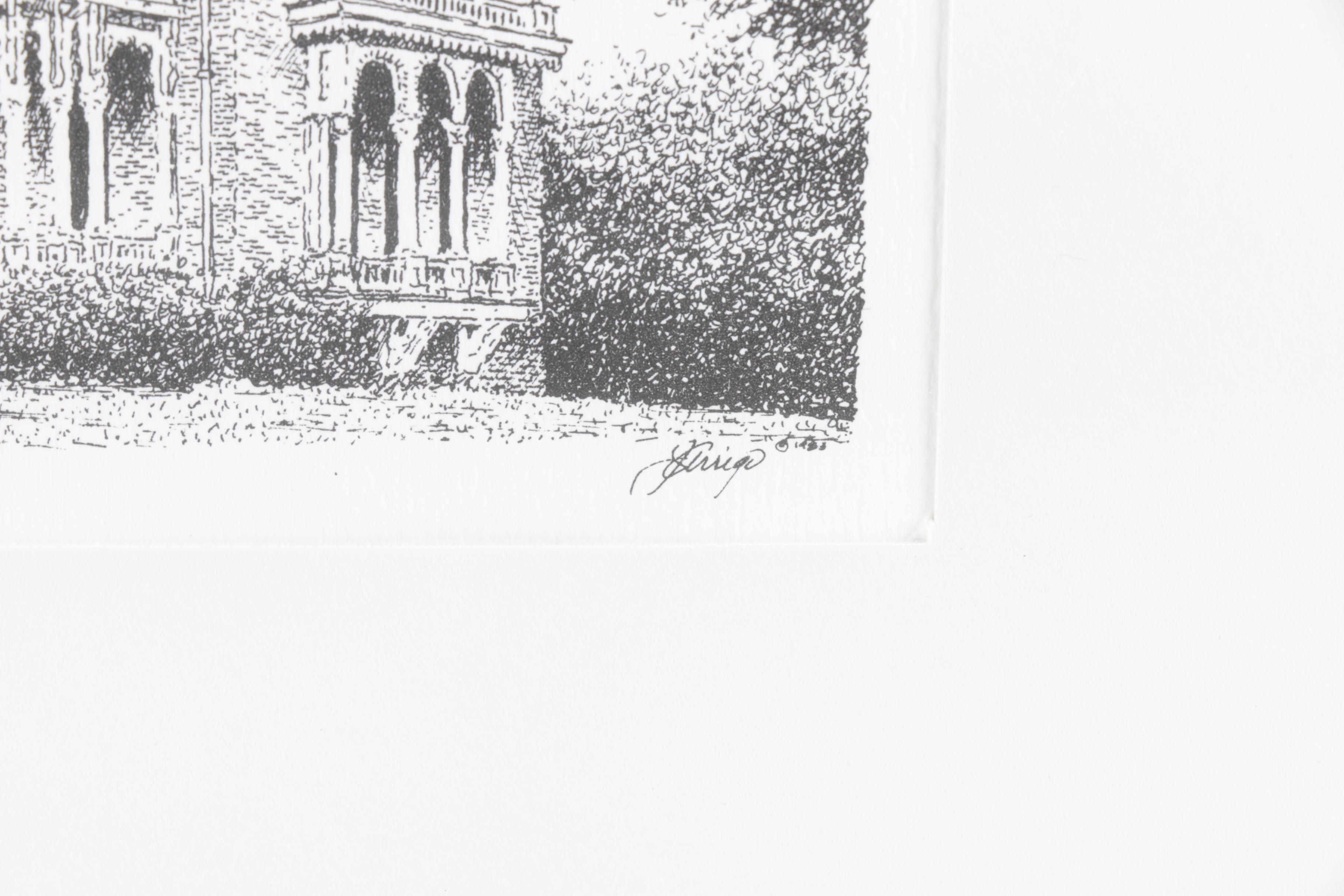 Lithographs of Architecture in Natchez, Mississippi