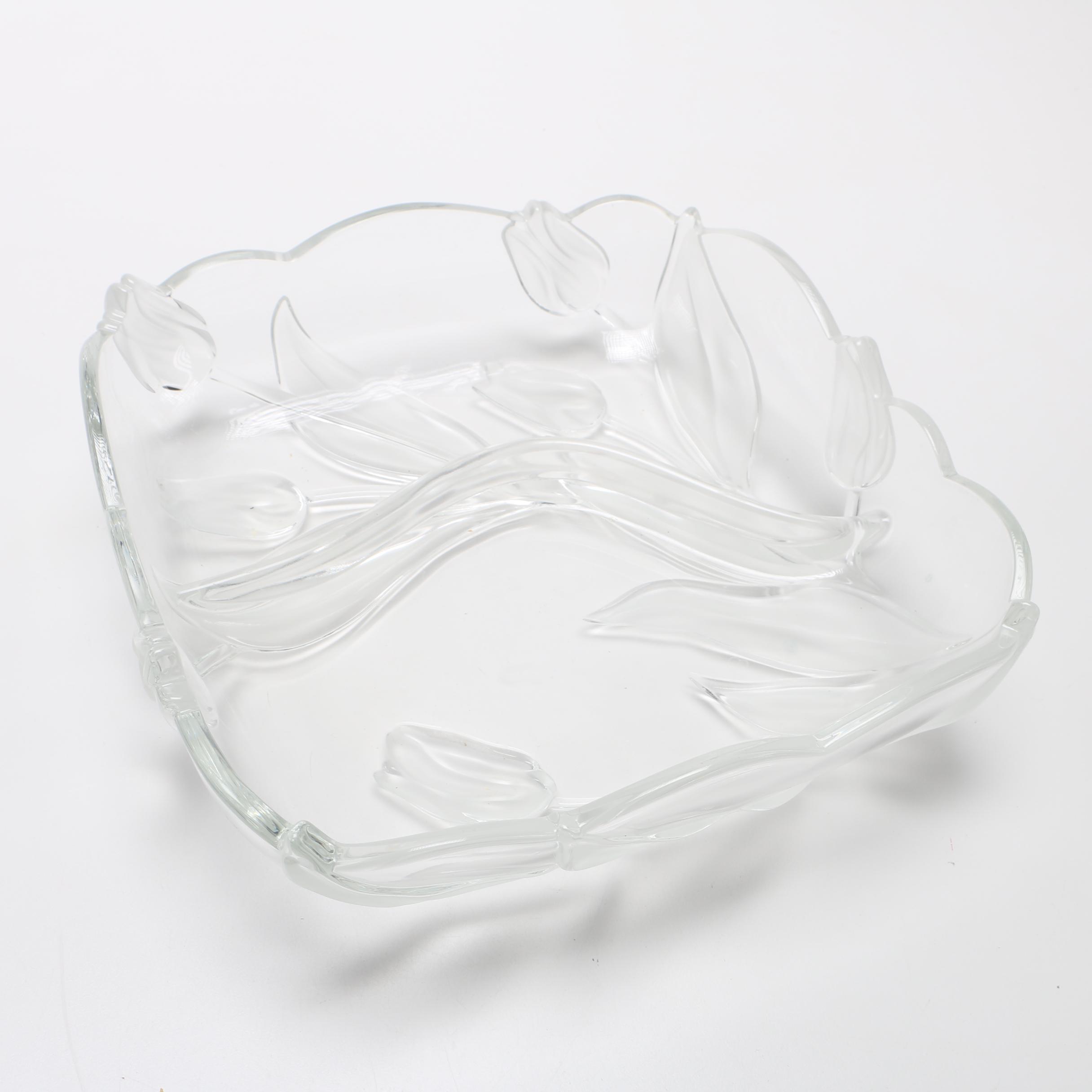 Clear Glass Floral Bowls
