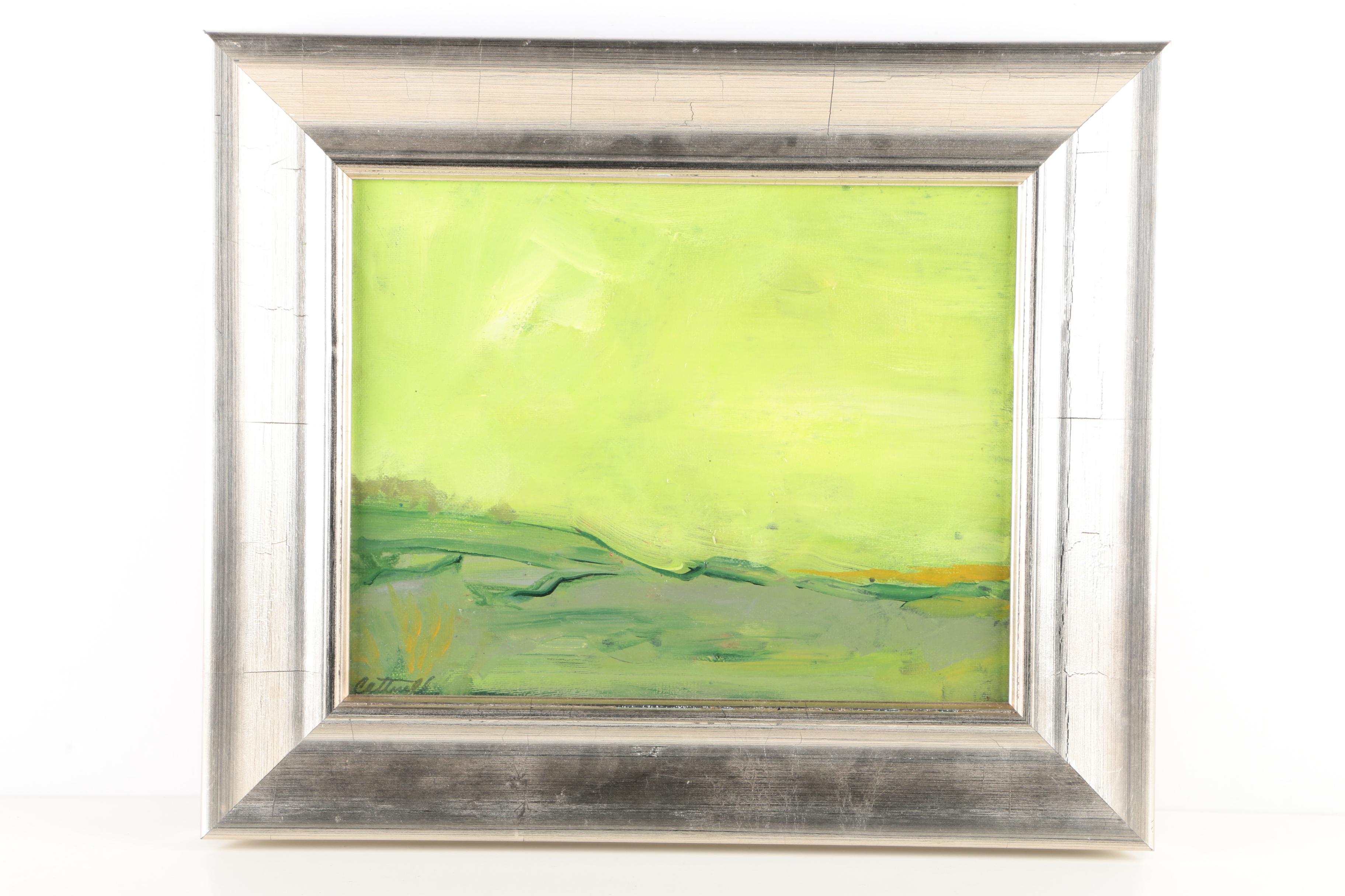 Nancy Cotterill Oil Paintings "Celadon Sky I" and "Celadon Sky II"