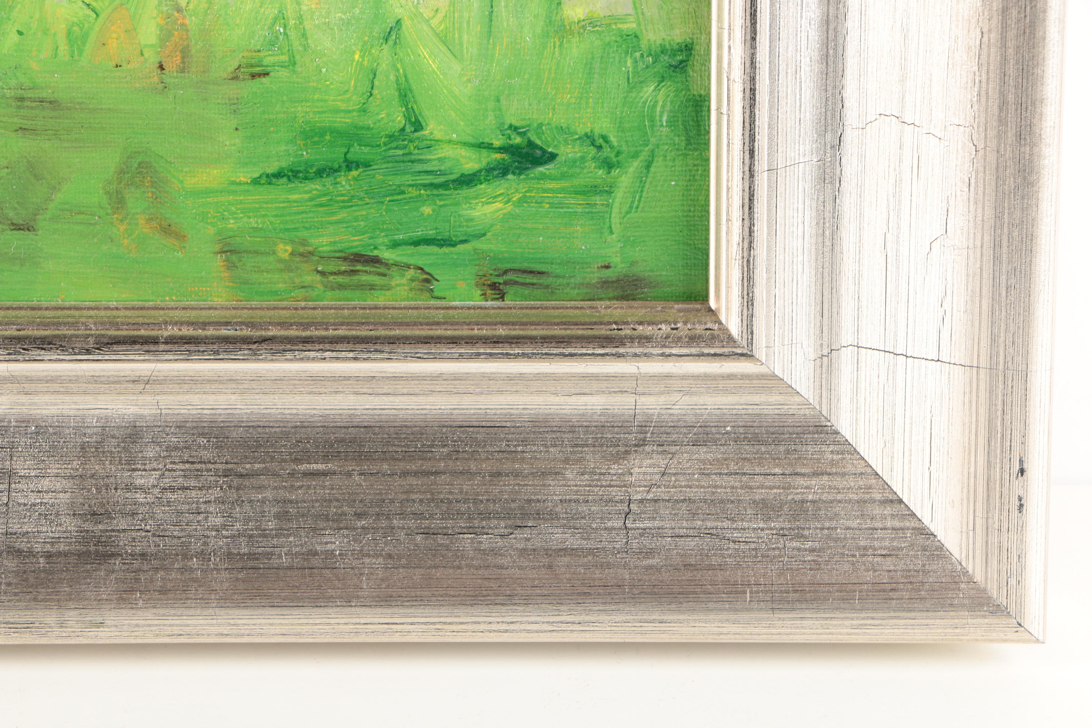 Nancy Cotterill Oil Paintings "Celadon Sky I" and "Celadon Sky II"