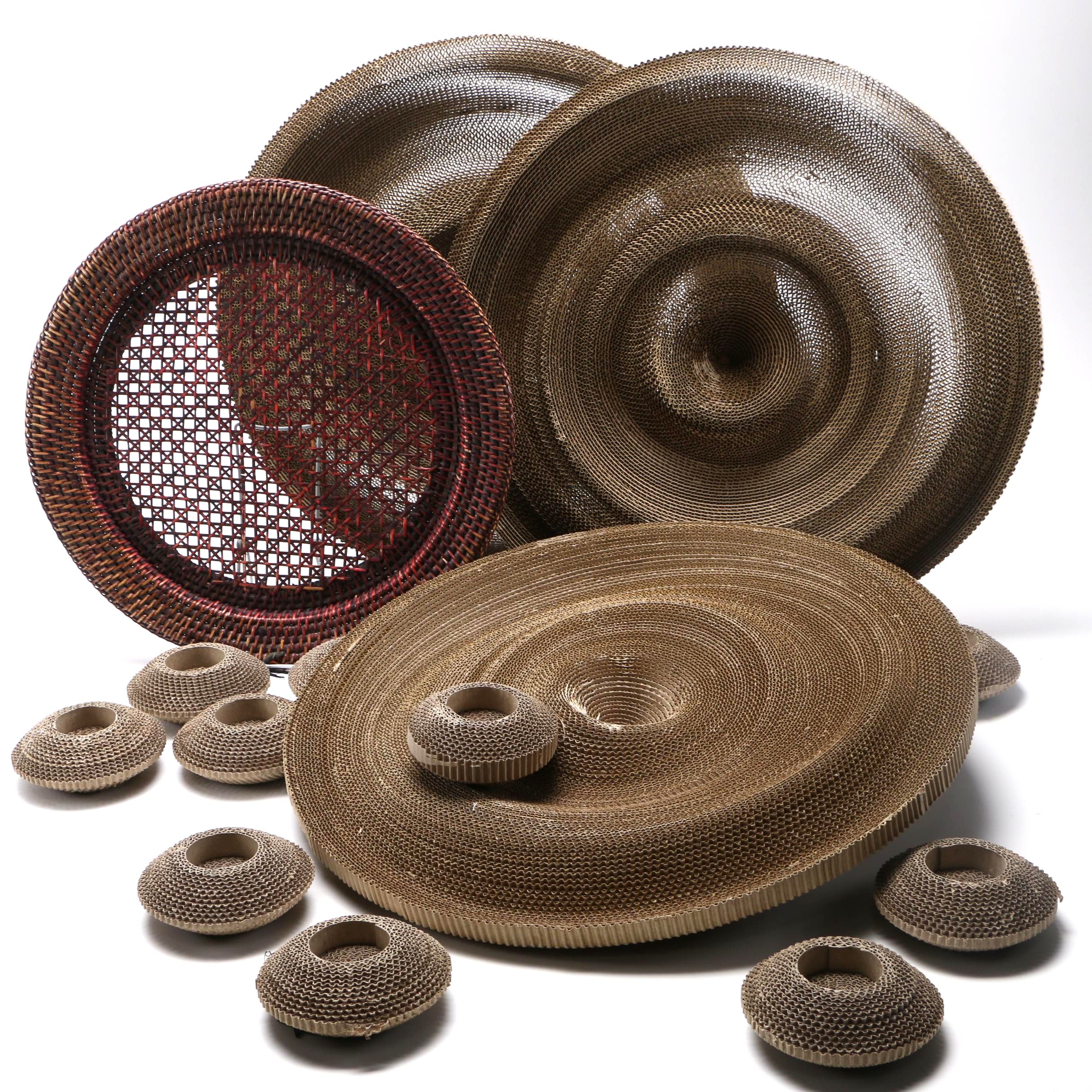 Woven Wicker and Cardboard Decor