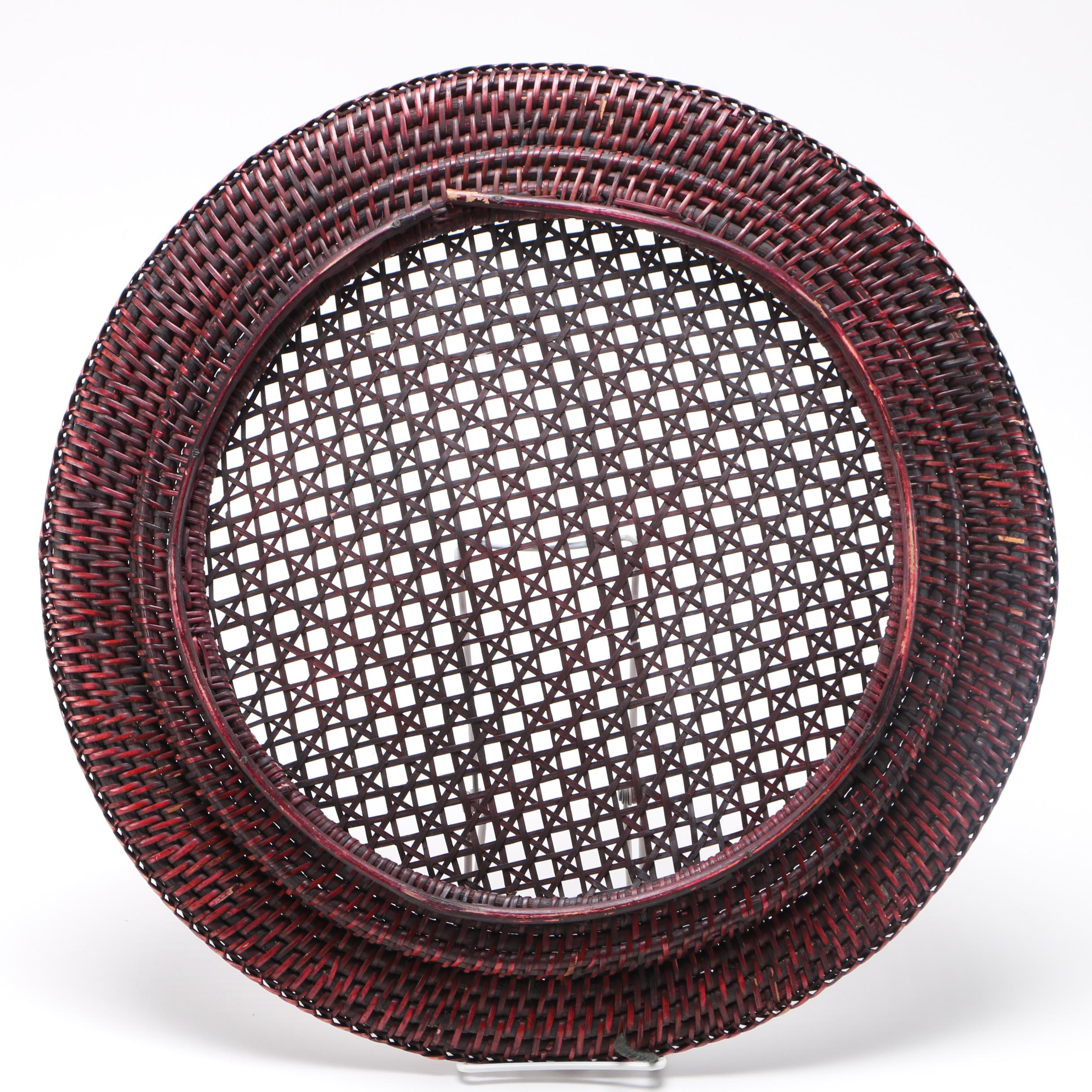 Woven Wicker and Cardboard Decor