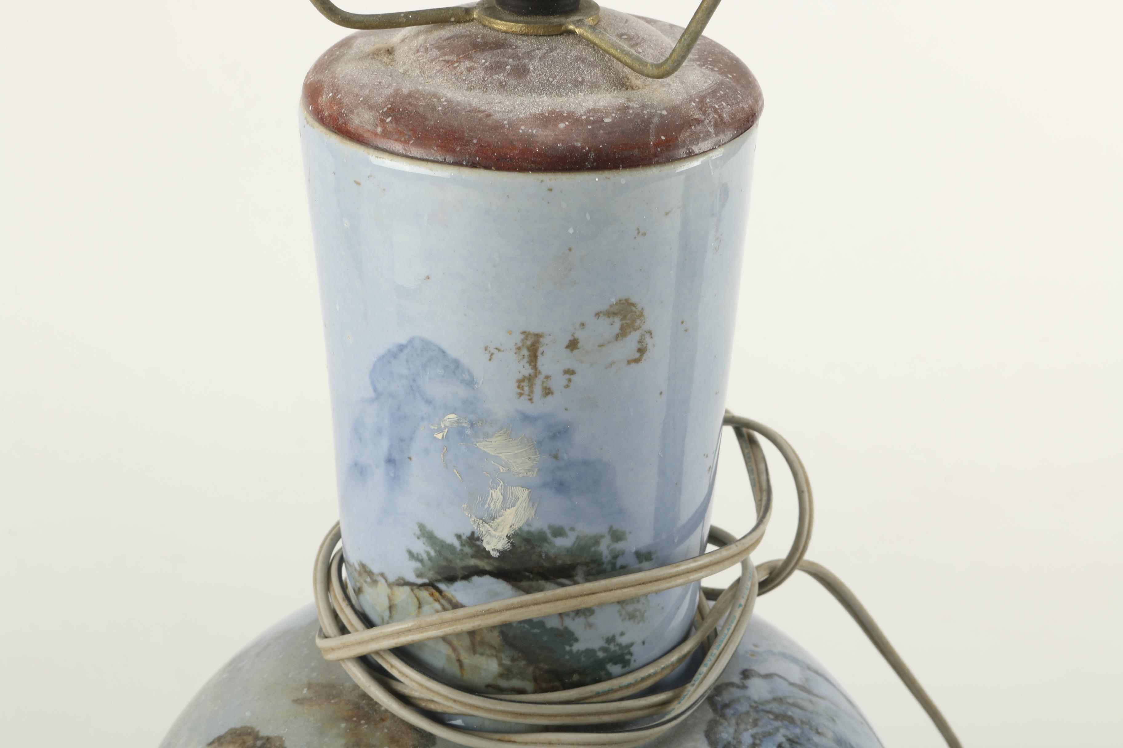 Chinese Landscape Ceramic Table Lamps