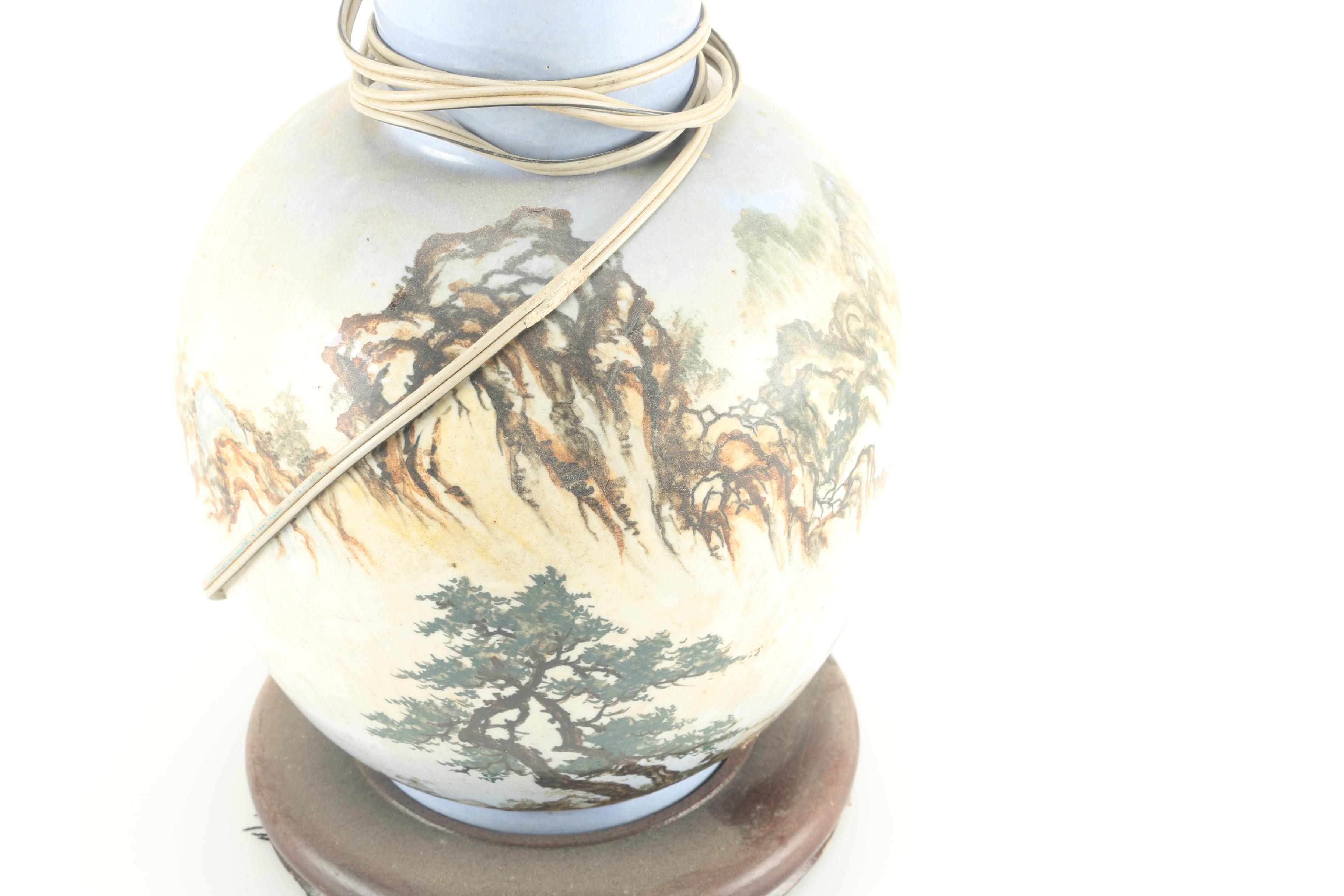 Chinese Landscape Ceramic Table Lamps