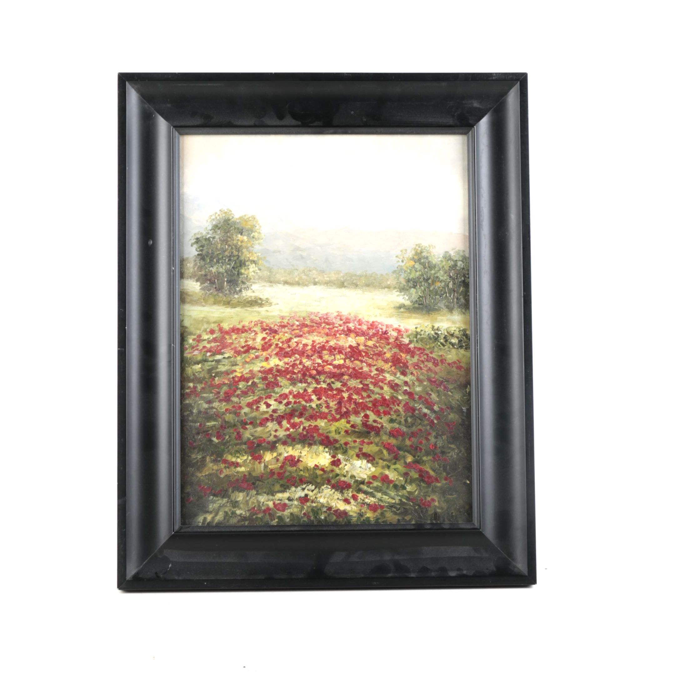 Oil Painting on Canvas of a Blossoming Field