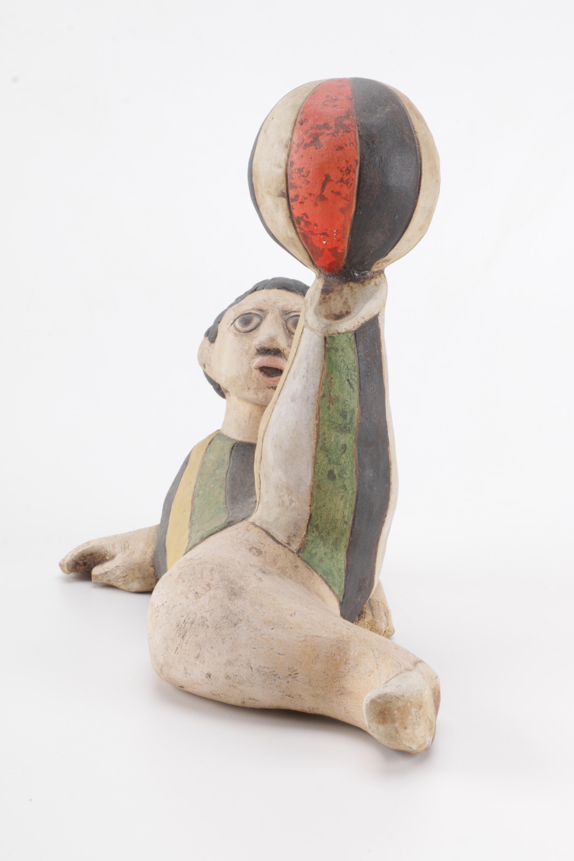 Dane Burr Ceramic Sculpture of a Boy