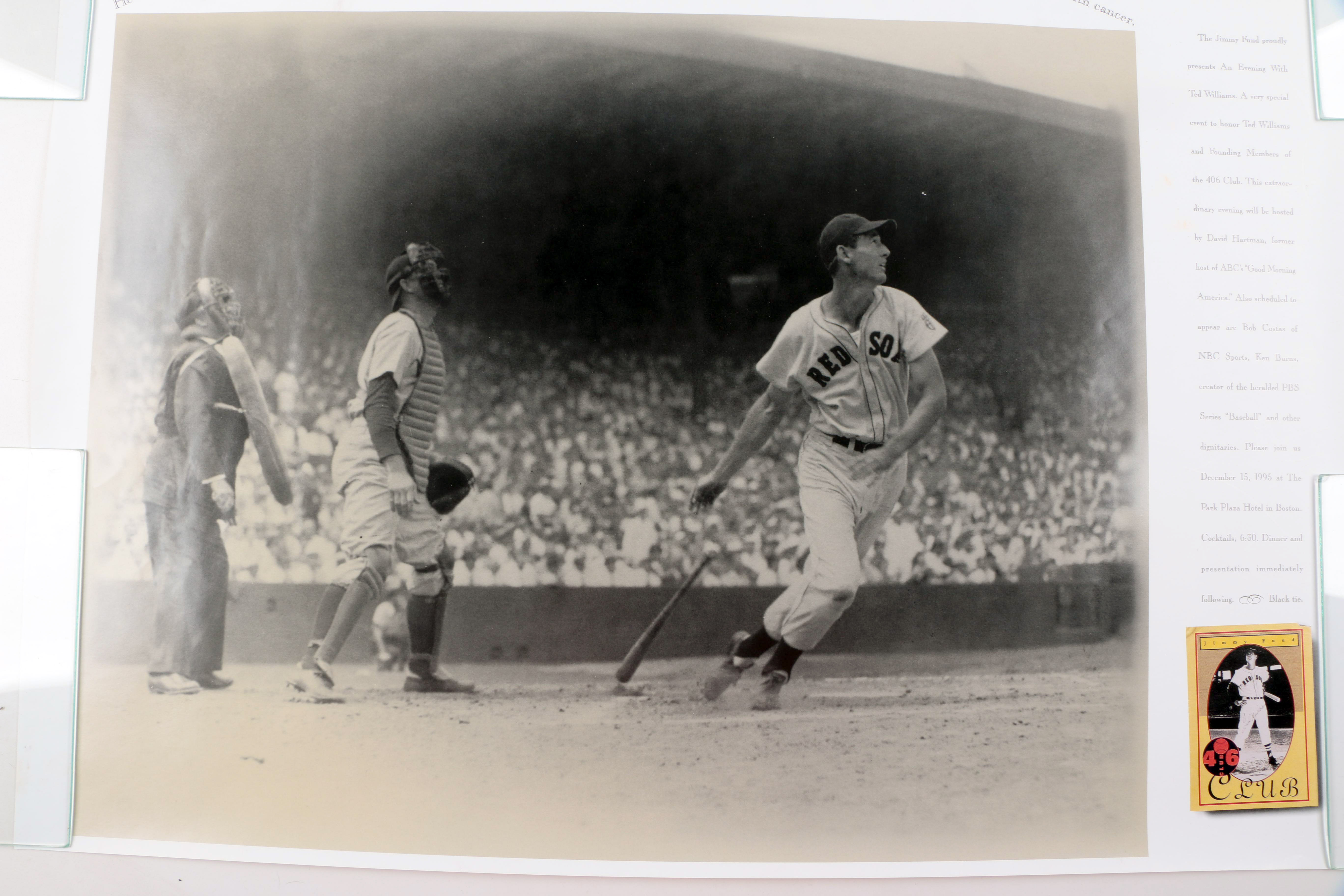 Commemorative Ted Williams Offset Lithograph of Iconic Photograph