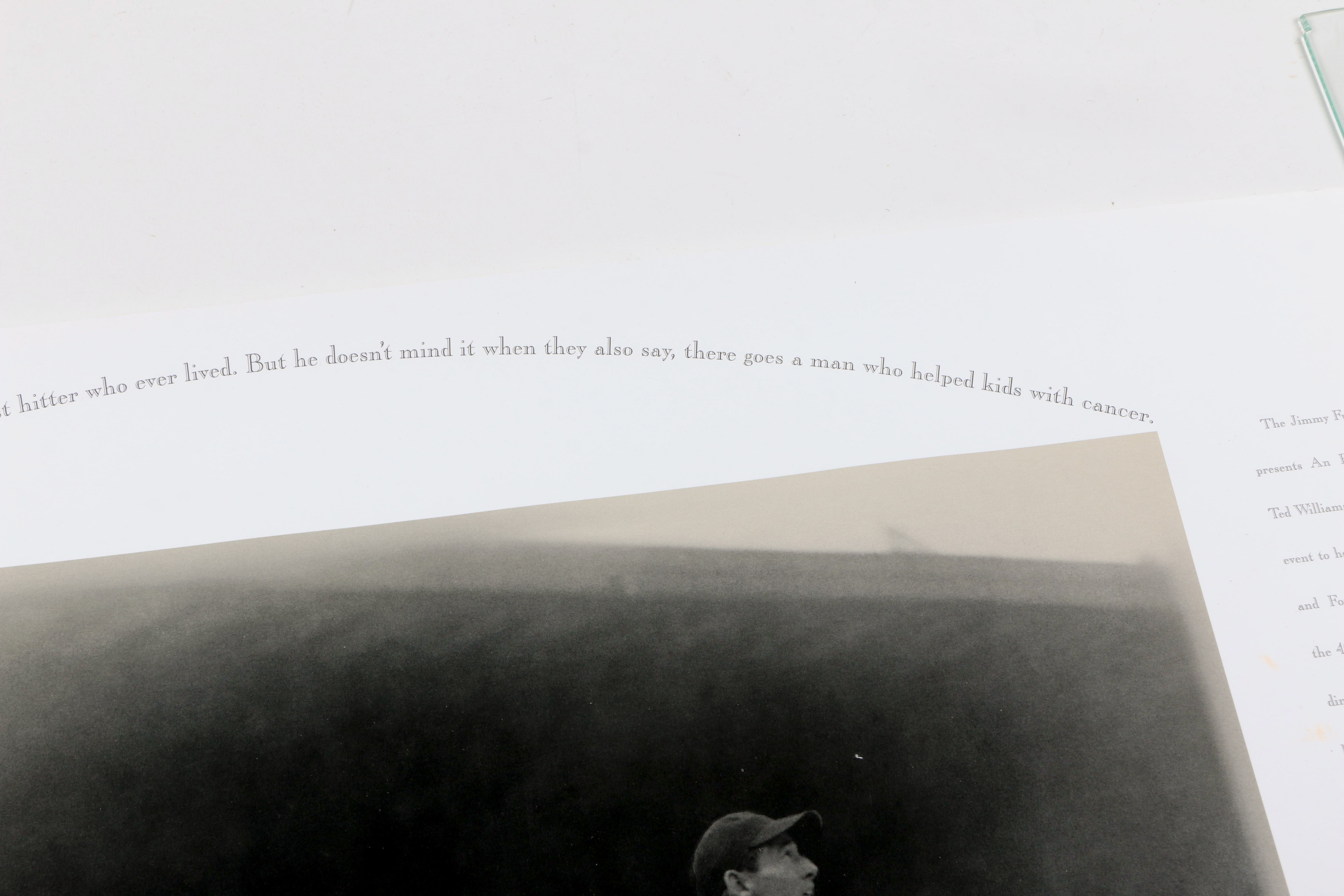 Commemorative Ted Williams Offset Lithograph of Iconic Photograph