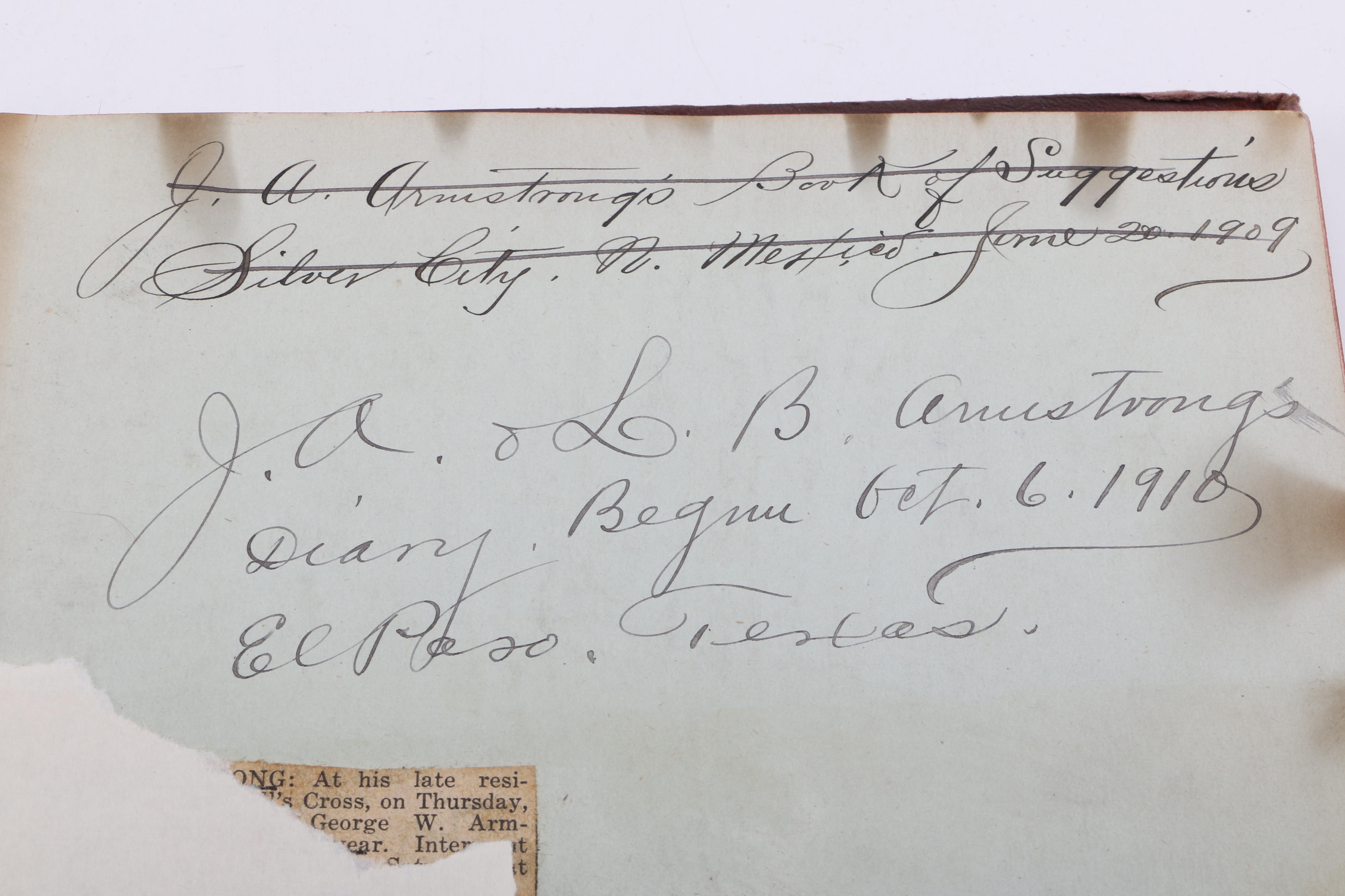 Personal Journals Dating Back to 1893