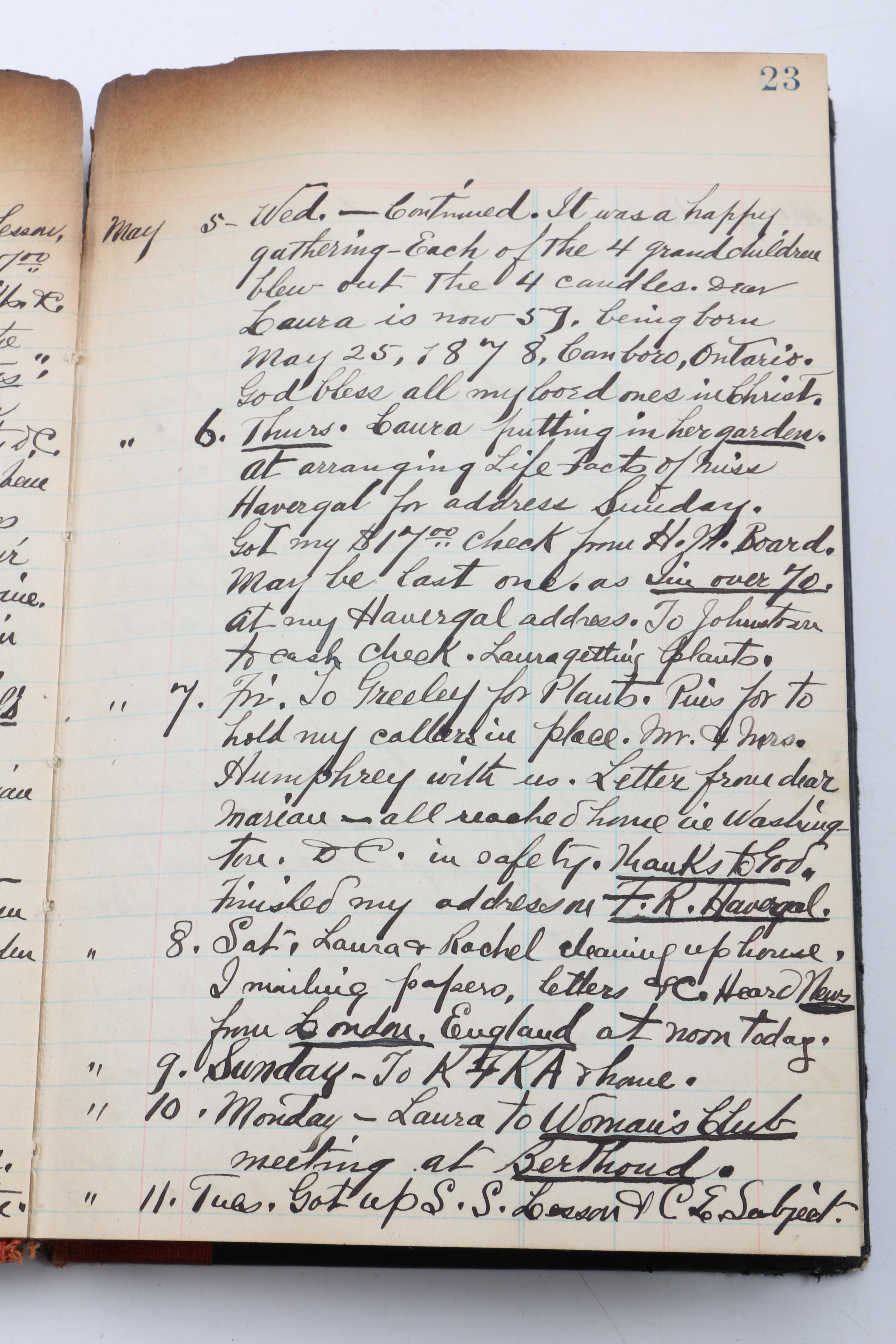 Personal Journals Dating Back to 1893